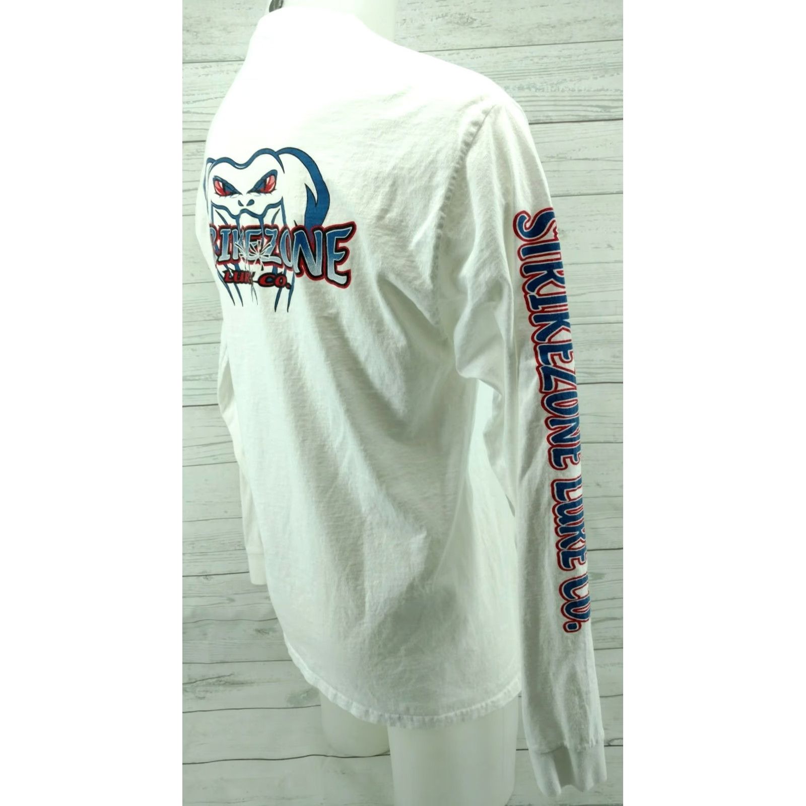 Vintage Strikezone Lure co. Long Sleeve Shirt Mens Size Large White Size US L / EU 52-54 / 3 - 5 Thumbnail