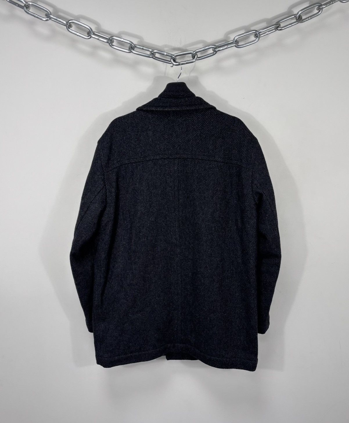 Hugo Boss Hugo Boss Men’s Herringbone Dark Grey Wool Blend Overcoat Size US M / EU 48-50 / 2 - 4 Thumbnail