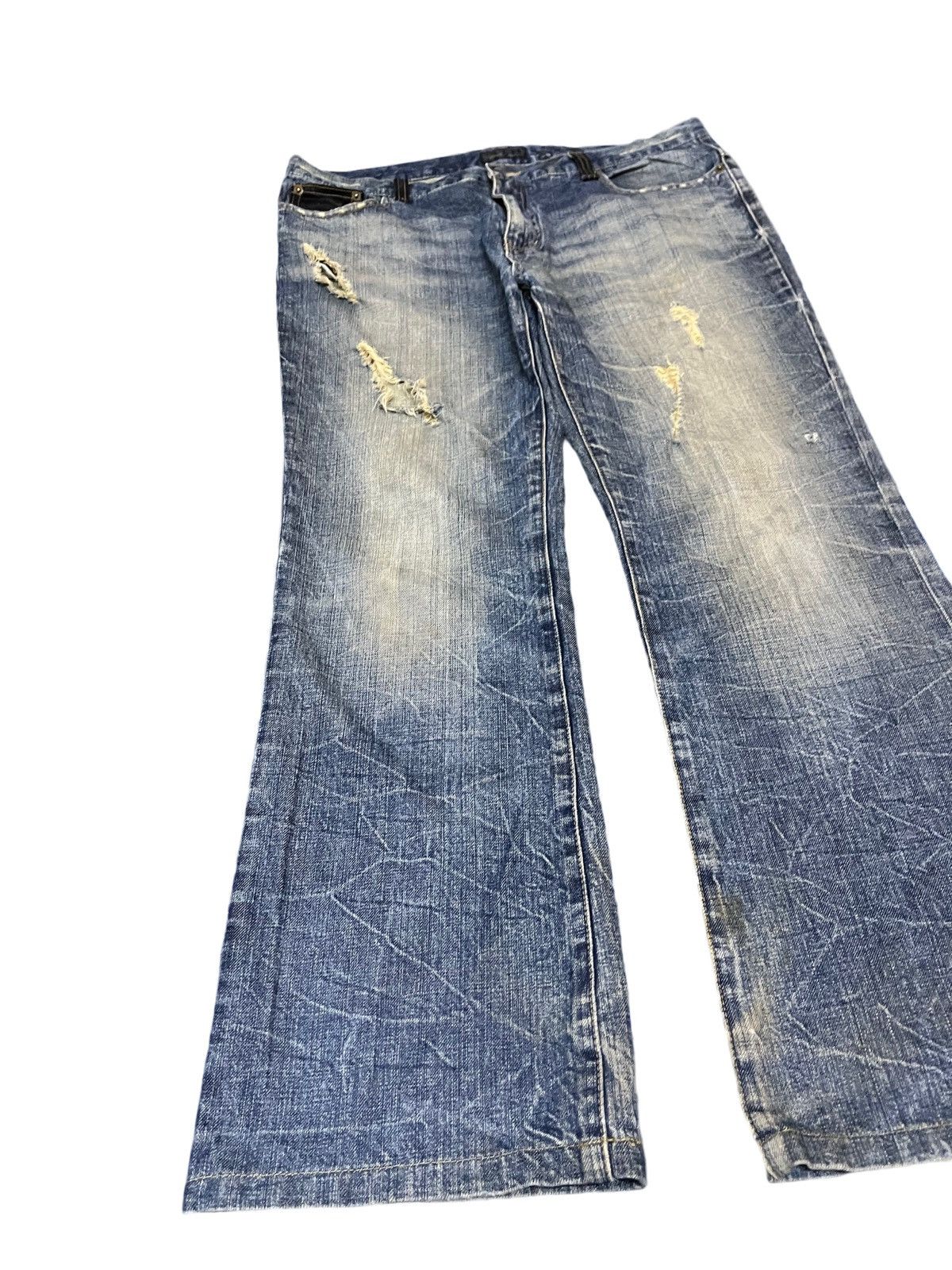20471120 × Life's a Beach Vintage Beach Sound Flare Distressed Denim Size US 38 / EU 54 - 4 Thumbnail