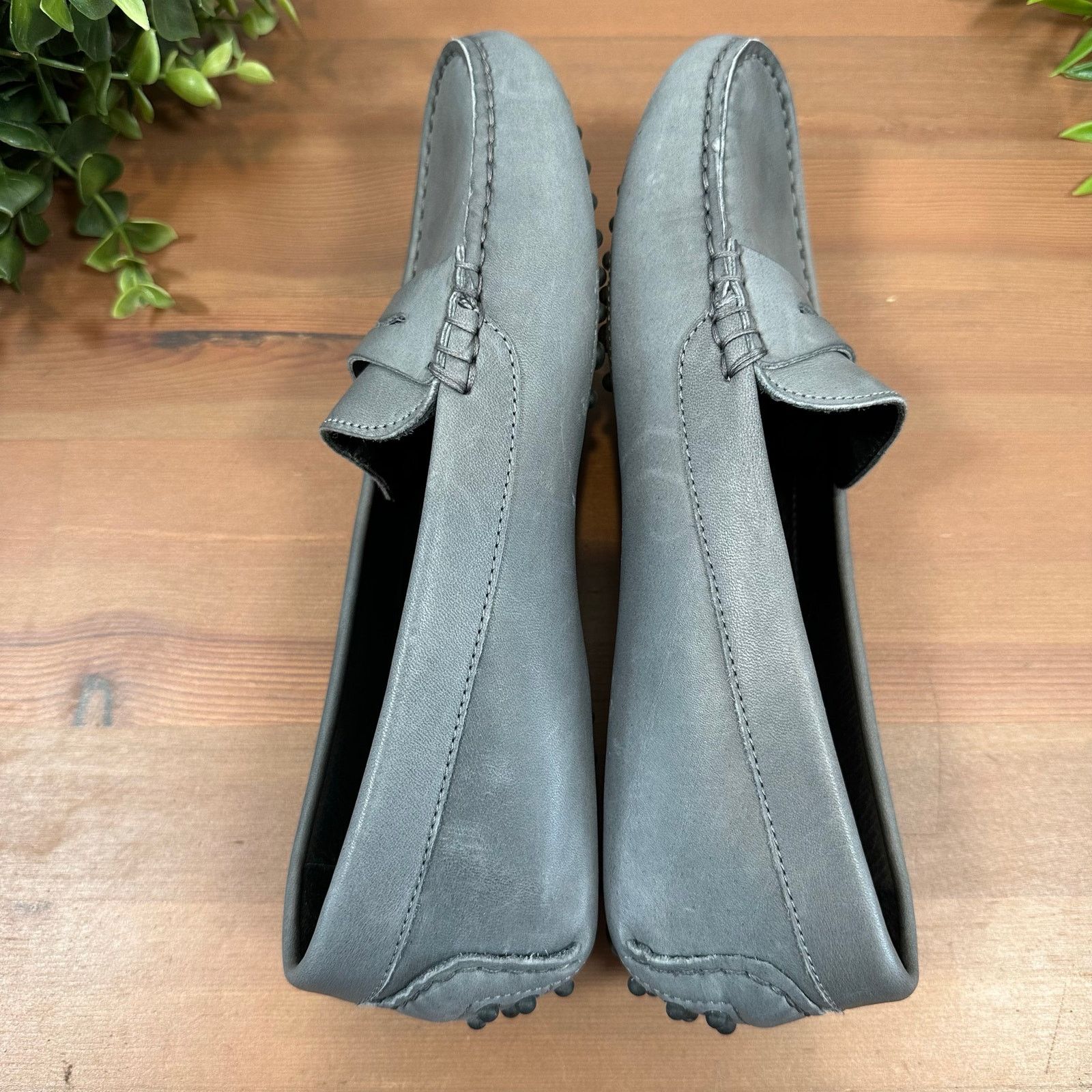 M. GEMI The Pastoso Grey Leather Penny Loafers