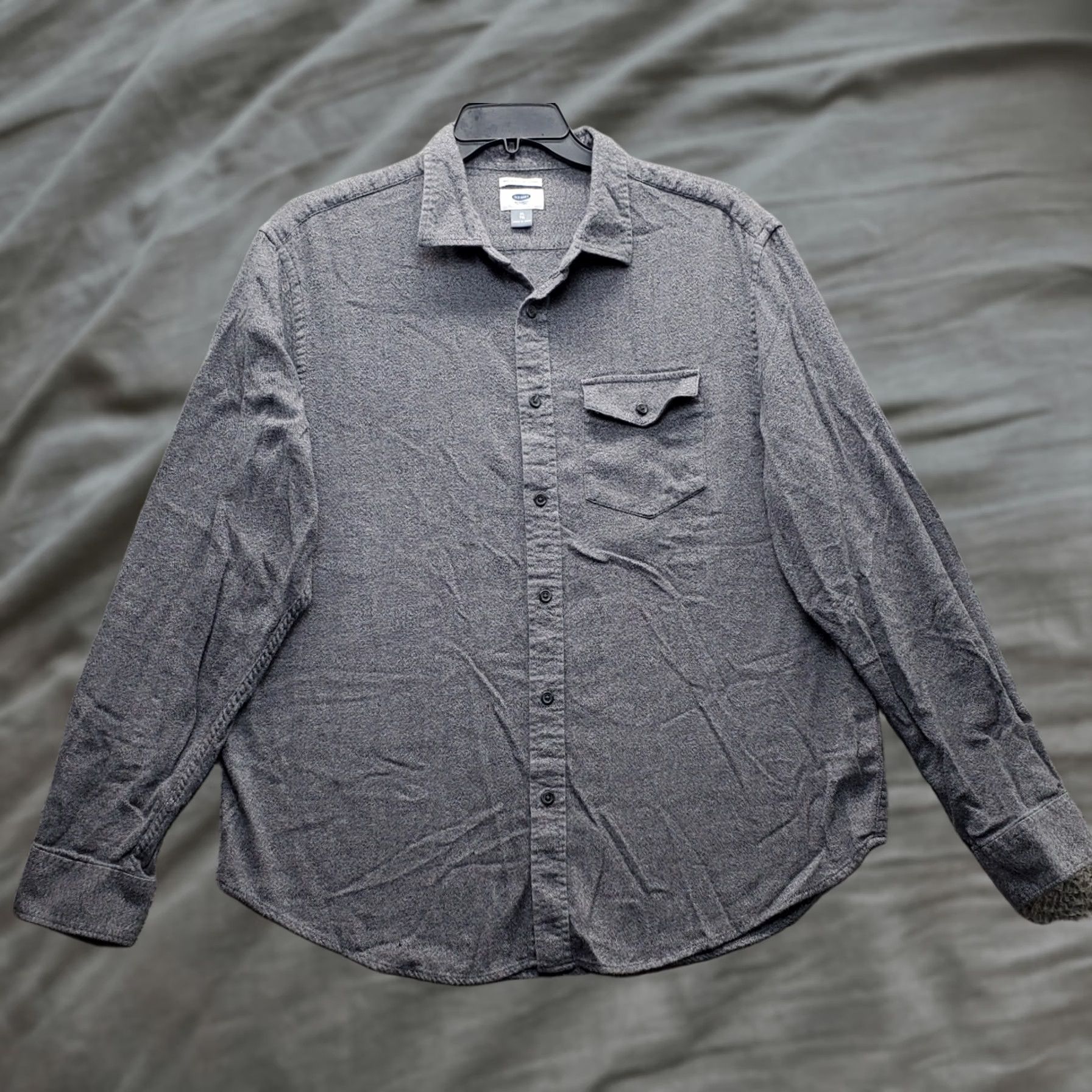 Old Navy Old Navy Coupe Standard Shirt: Men XL Gray Button-Up, Long Sleeve, Regular Fit Size US XL / EU 56 / 4 - 1 Thumbnail