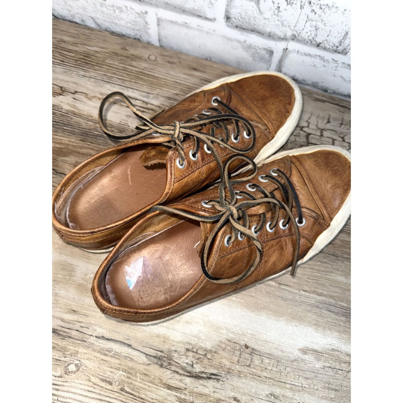 Frye Frye Cog Low Leather Sneakers Lace Up Men US 8 Brown Rubber Sole Comfort Cushioned Casual Sneaker Size US 8 / EU 41 - 6 Thumbnail