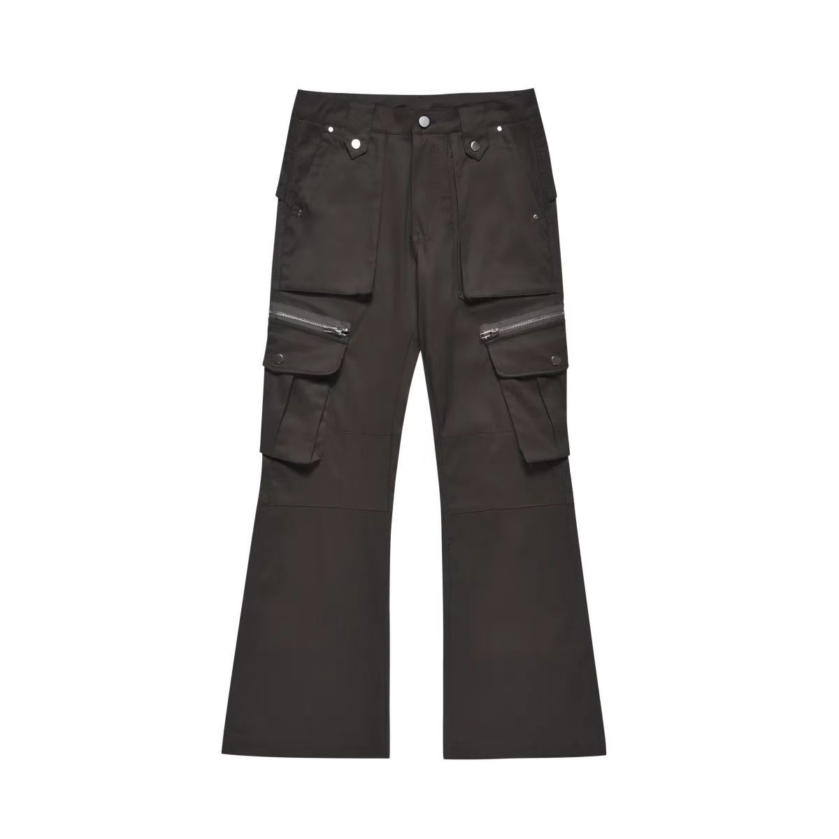Japanese Brand × Vintage Street Y2K Zip Pocket Work Micro Flare Casual Pants Size US 32 / EU 48 - 6 Thumbnail