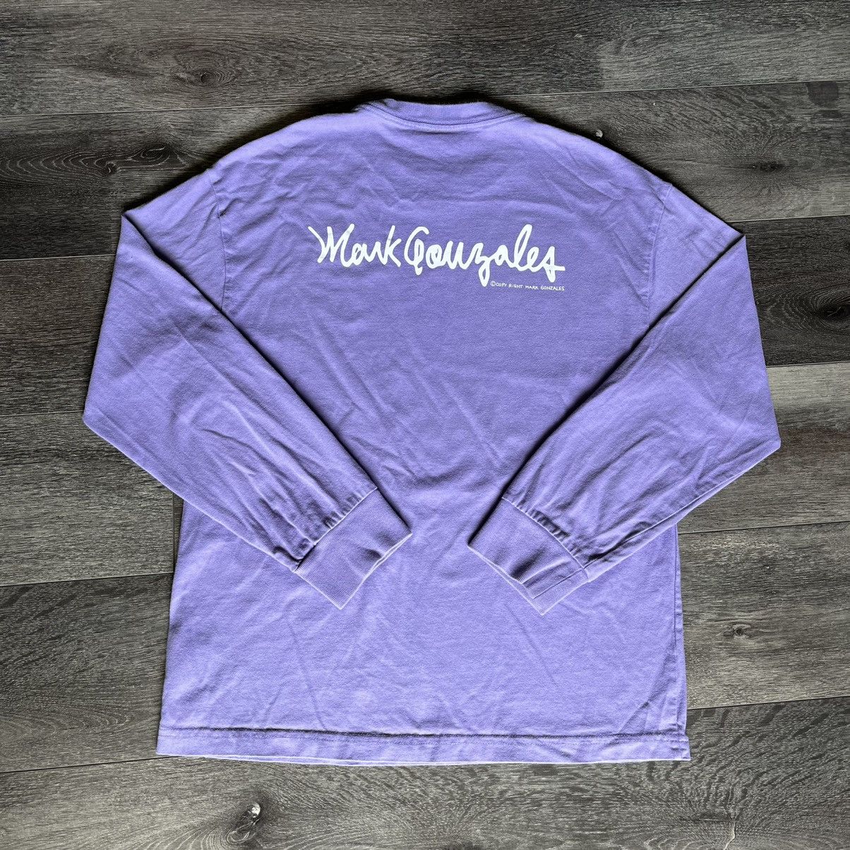 Vintage Mark Gonzales Skateboarding Lavender Logo Longsleeve T Shirt Size US S / EU 44-46 / 1 - 1 Thumbnail