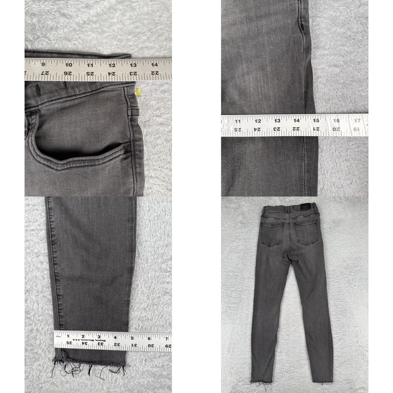 Madewell Madewell Jeans Women Black 26x27 10" High Rise Skinny Denim Cotton Blend 26 27 Size 26" / US 2 / IT 38 - 9 Thumbnail