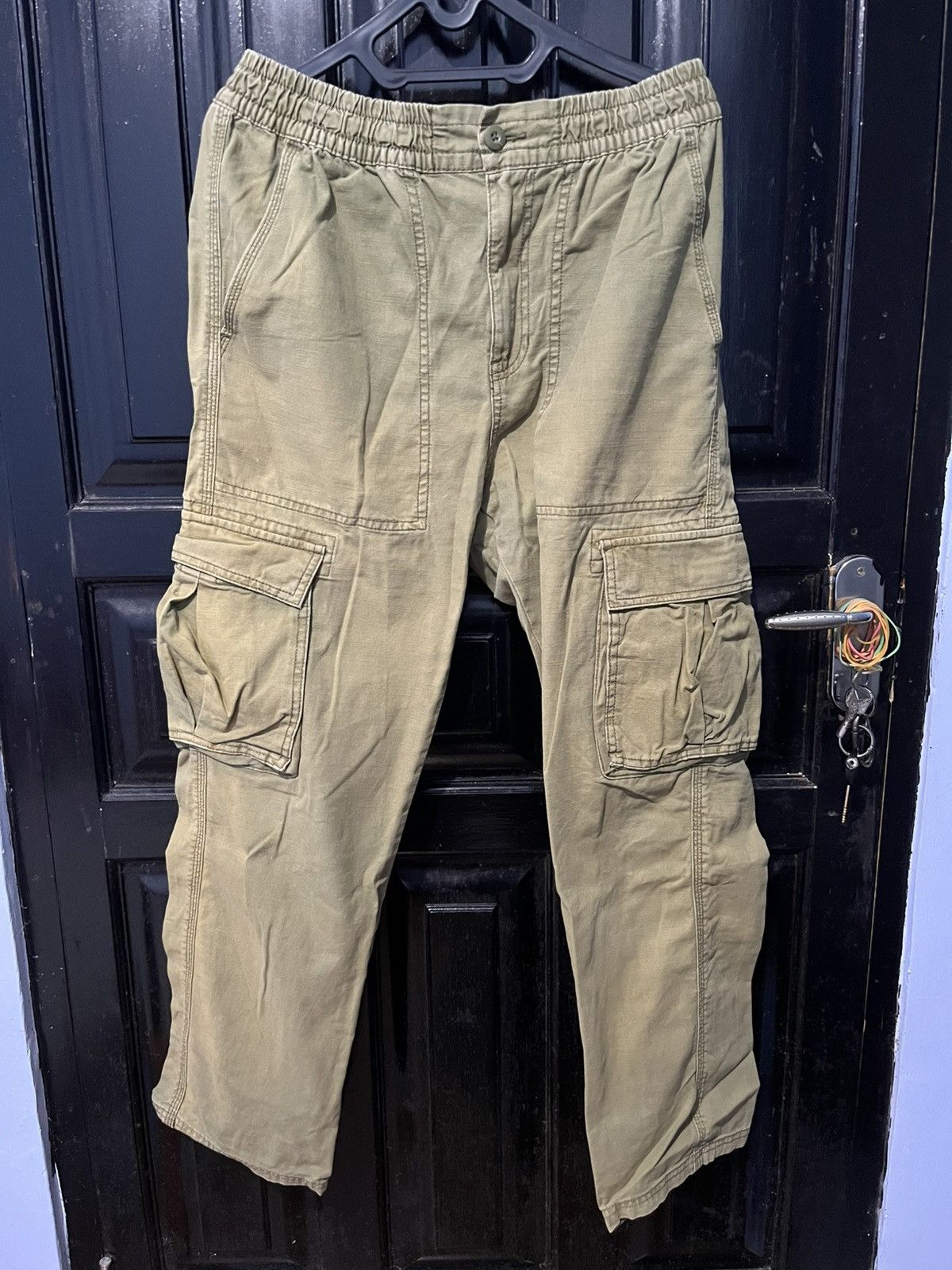 Cotton On Vintage Cargo Loose Pants Green Army Size US 32 / EU 48 - 2 Thumbnail