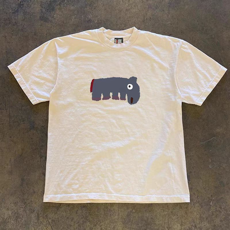 Japanese Brand × Vintage Street casual retro fun hippo print loose t-shirt Size US M / EU 48-50 / 2 - 1 Thumbnail
