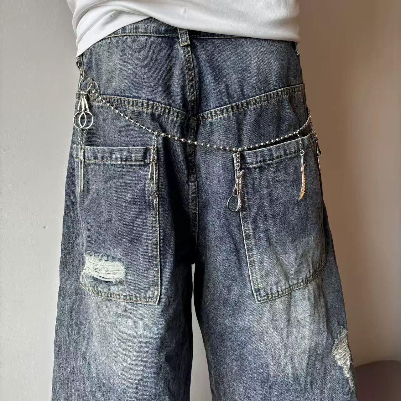 Vintage Retro hip-hop punk style jeans waist chain Size ONE SIZE - 5 Thumbnail