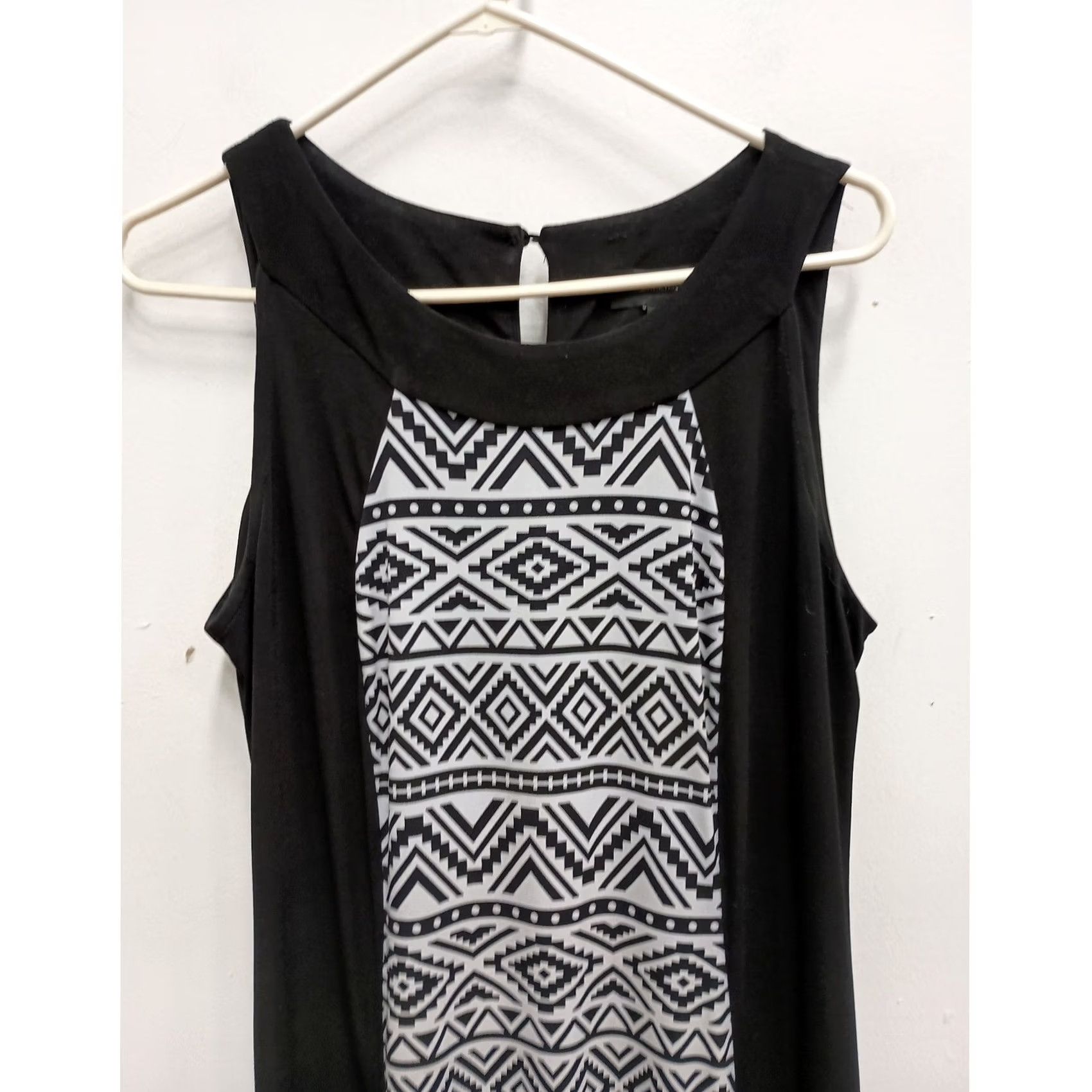 Vintage R&M Richards Maxi Dress Womens 12 Black Aztec BOHO Sleeveless Casual Size XL / US 12-14 / IT 48-50 - 3 Thumbnail
