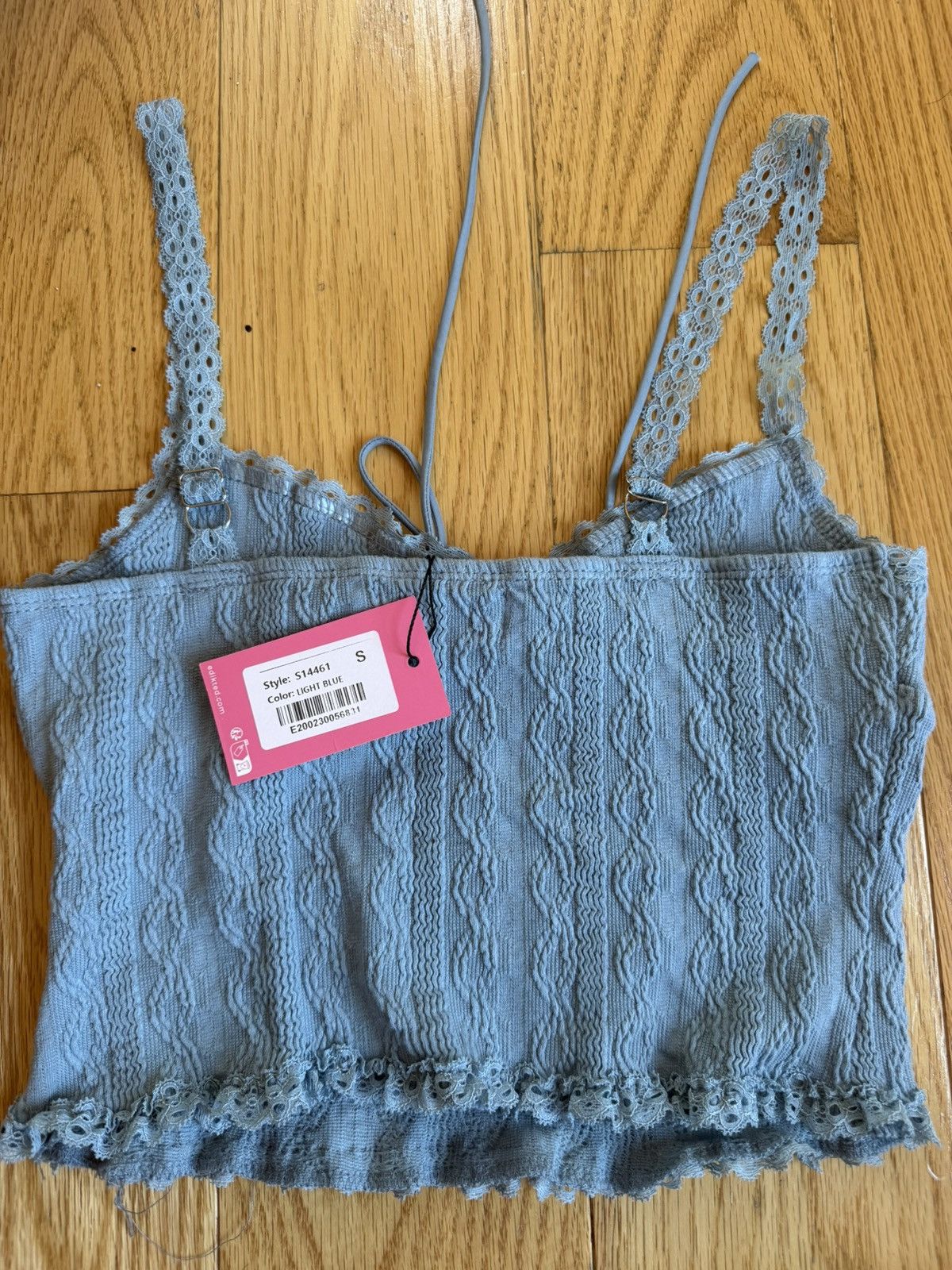 Brandy Melville Edikted Blue Lace Knit Tank Top Y2K Fairycore Size S Size S / US 4 / IT 40 - 2 Thumbnail