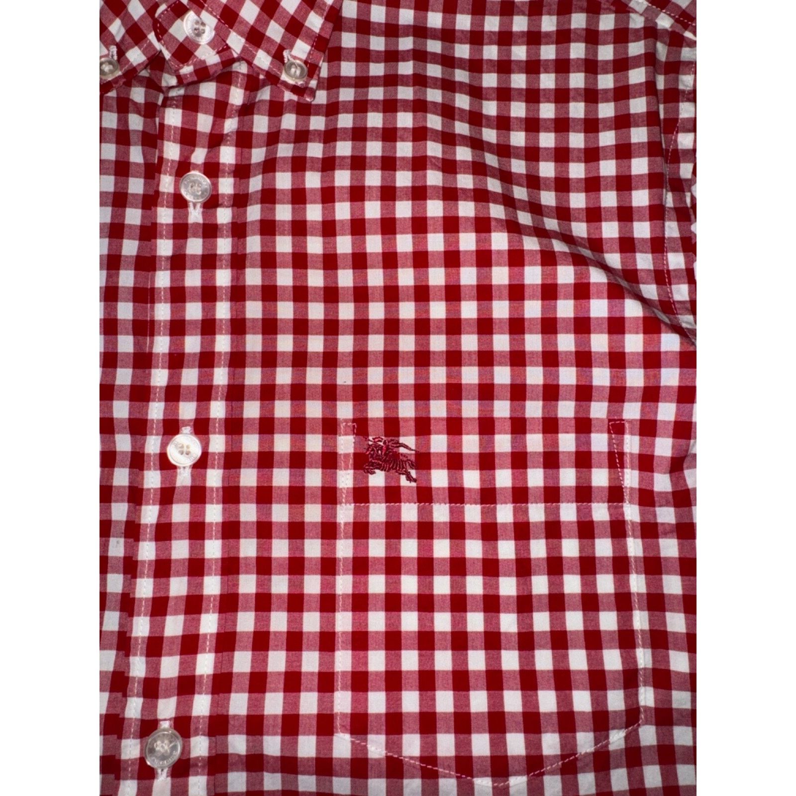 Burberry Burberry Brit Red White Gingham Nova Check Print Button Size US S / EU 44-46 / 1 - 4 Thumbnail
