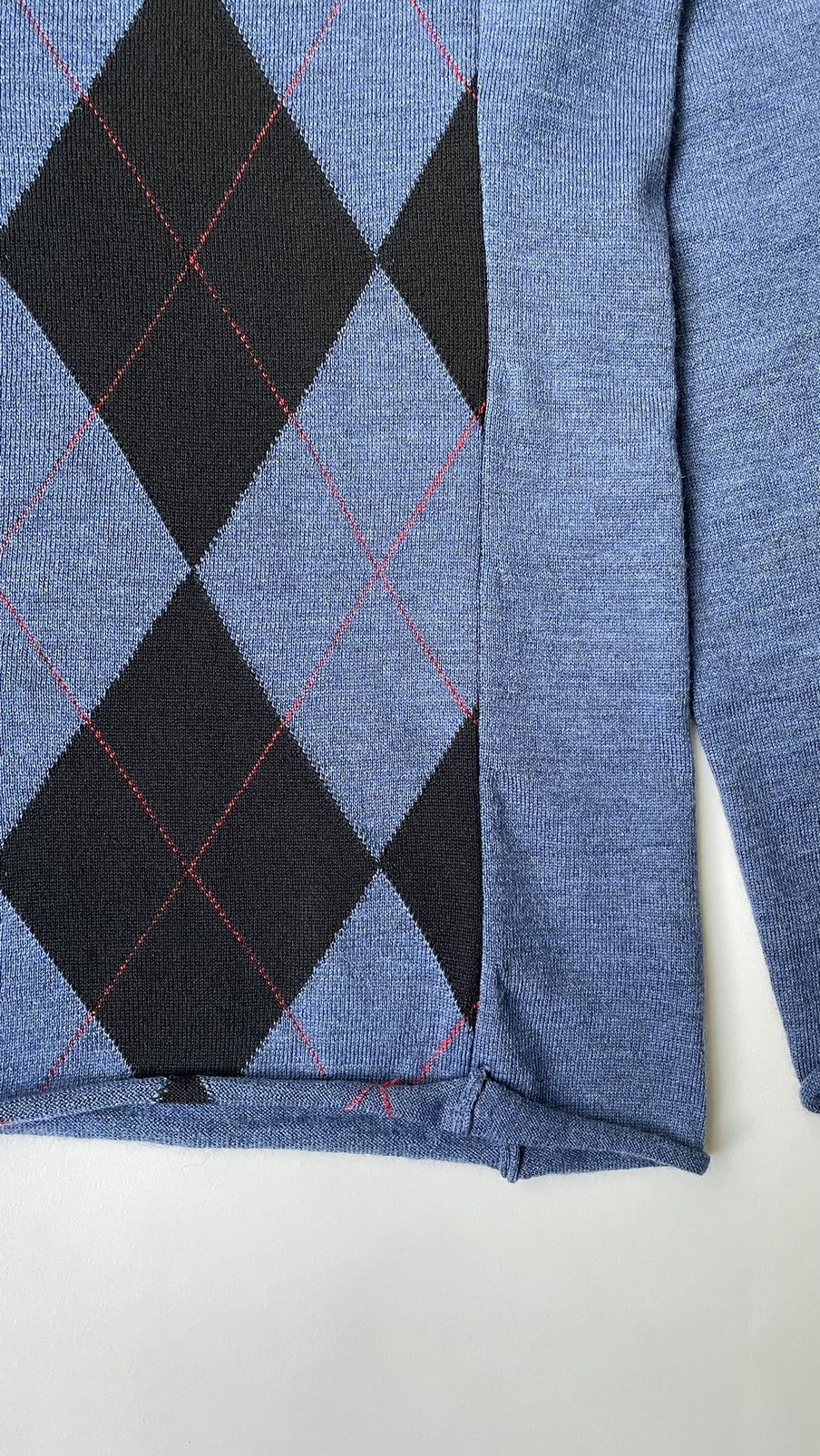 Comme des Garcons Raw Hem Argyle Patterned Sweater Size US M / EU 48-50 / 2 - 8 Thumbnail