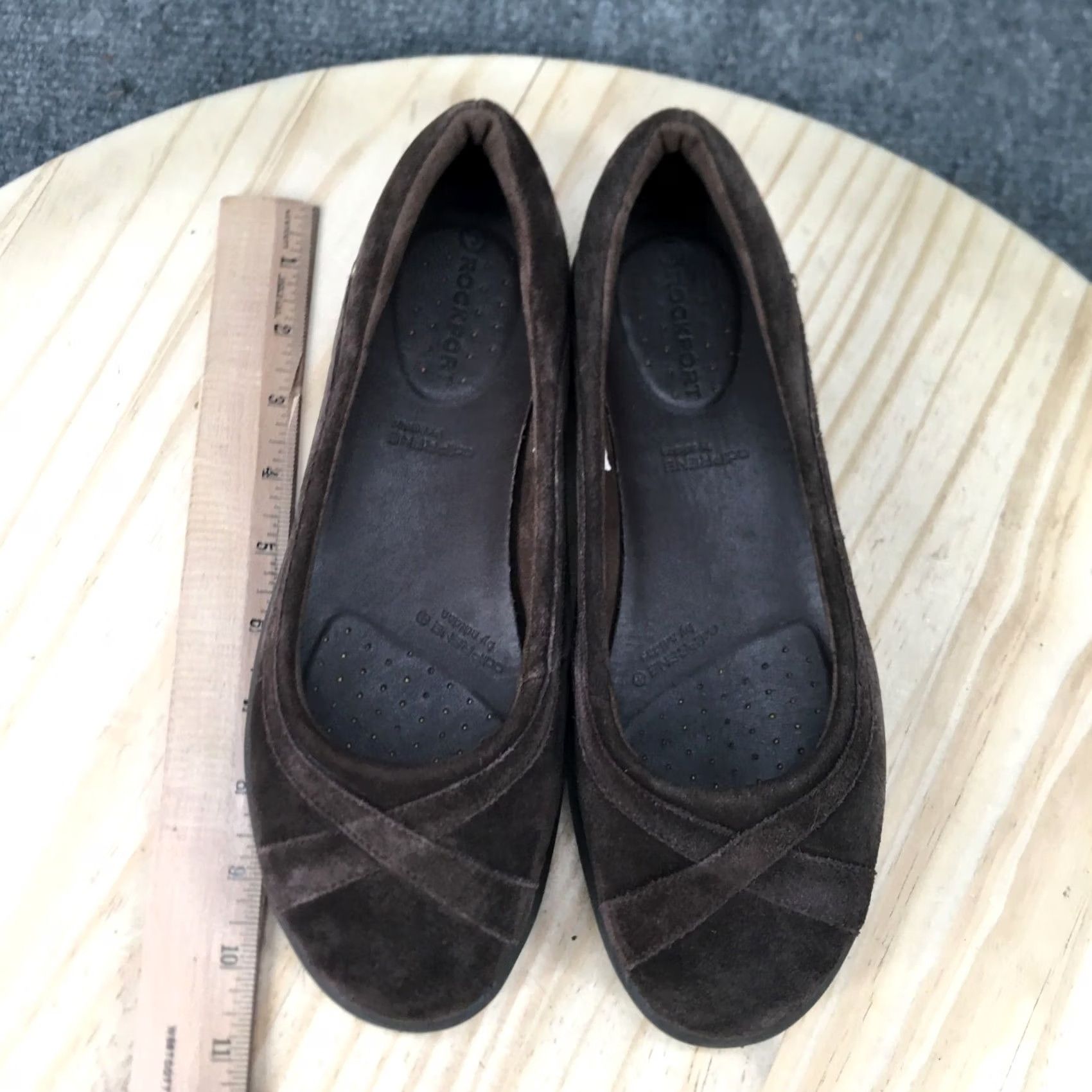 Rockport Rockport Womens 7.5 W Acasia Slip On Flats Brown Leather Comfort Low Top Casual Shoes Mens? Size M / US 6-8 / IT 42-44 - 6 Thumbnail