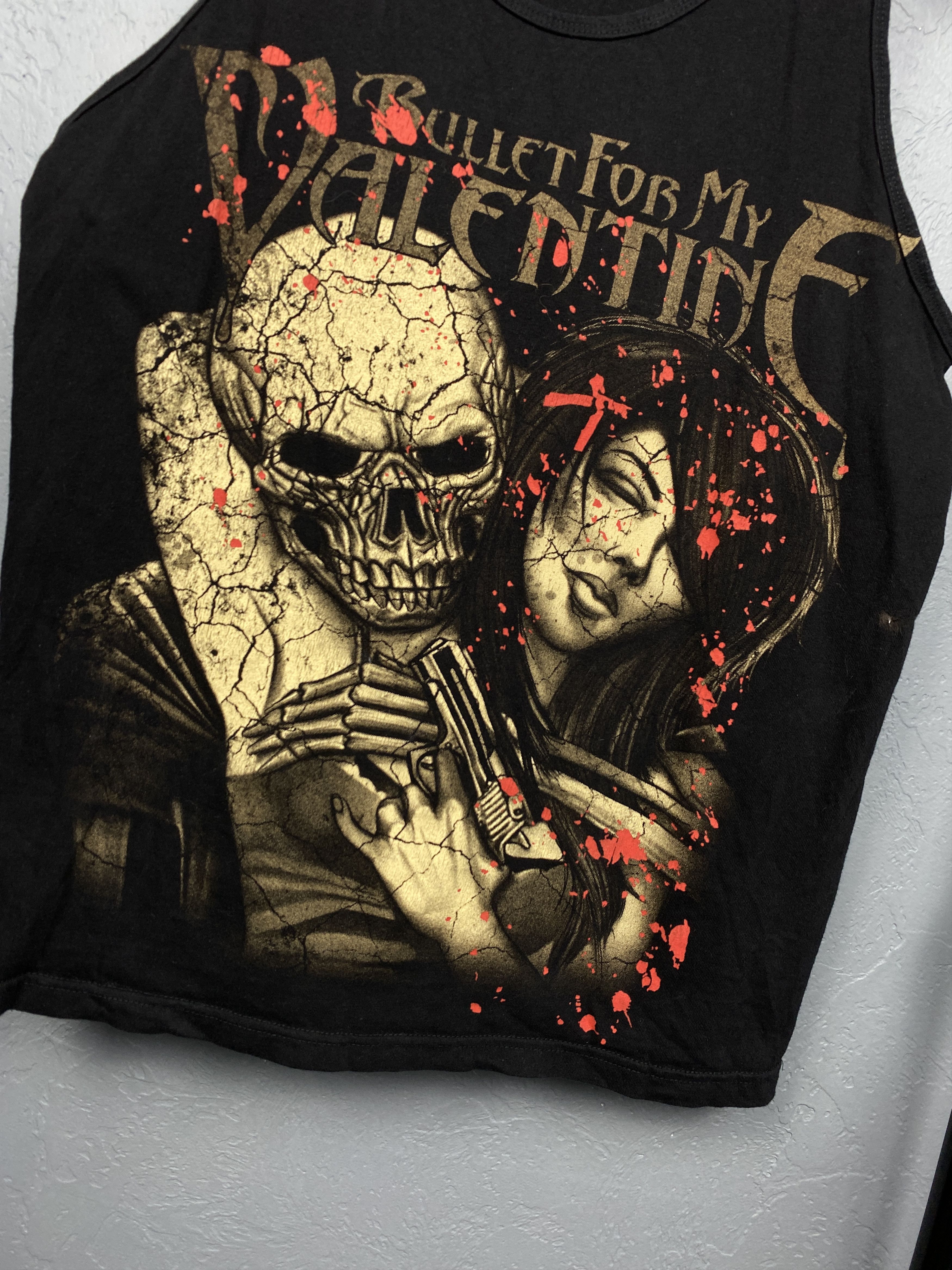 Band Tees Bullet for My Valentine Vintage Mens Sleeveless T-Shirt Size US L / EU 52-54 / 3 - 2 Thumbnail