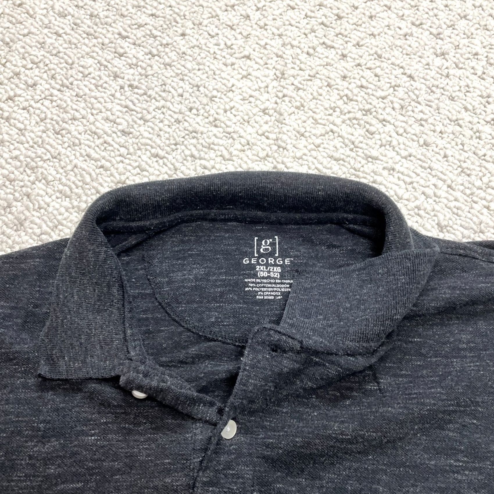 George George Polo Shirt Mens 2XL Dark Gray Short Sleeve Cotton Knit Golf Rugby with Logo Size US XXL / EU 58 / 5 - 3 Thumbnail