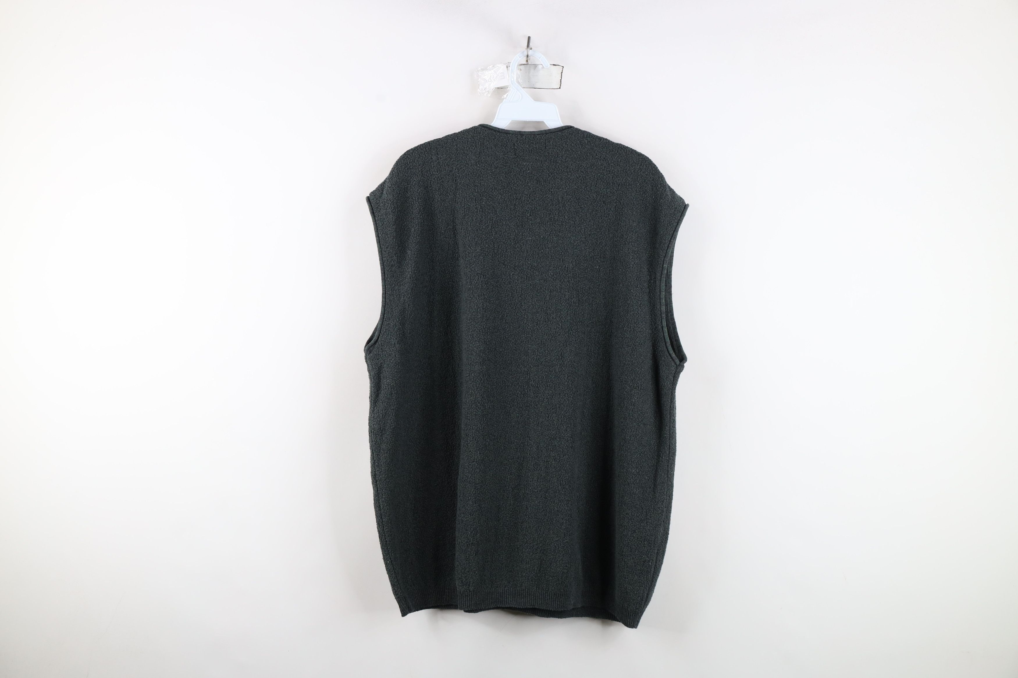 Vintage Vintage 90s Streetwear Blank Textured Knit Sweater Vest USA Size US XL / EU 56 / 4 - 7 Thumbnail