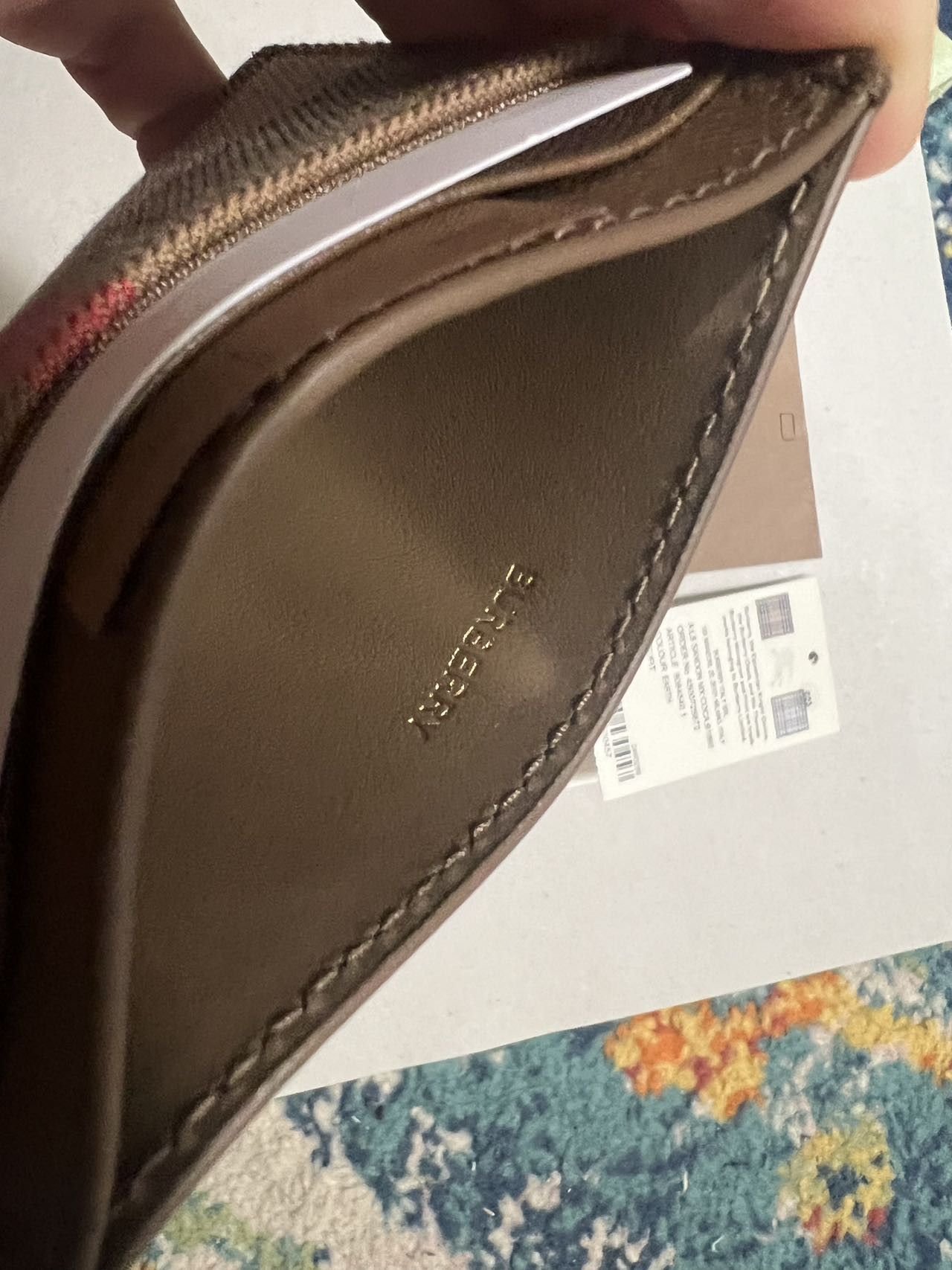Burberry Burberry Sandon Canvas Check Slim Card Case Size ONE SIZE - 6 Thumbnail