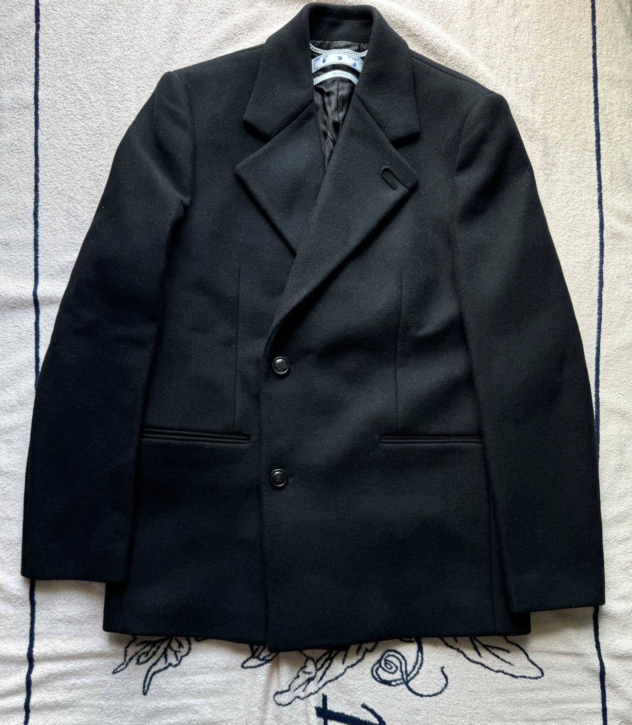 Off-White TAILORING Suit Double-Breasted Blazer + Pants Wool Set up Size 46L - 2 Thumbnail