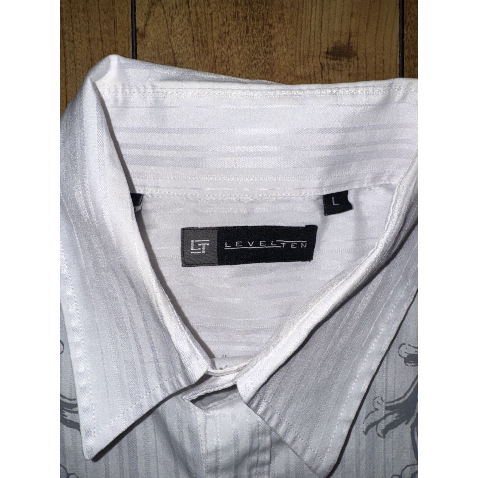 Vintage VINTAGE Level Ten Men’s Embroidered Western Button-Down Shirt White Large 20x27 Cowboy Mens Shirt Size US L / EU 52-54 / 3 - 4 Thumbnail