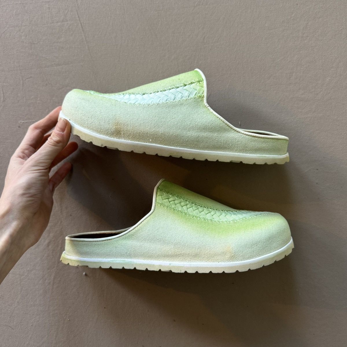 Other date me just for practice canvas leather clogs Size US 10 / IT 40 - 1 Thumbnail