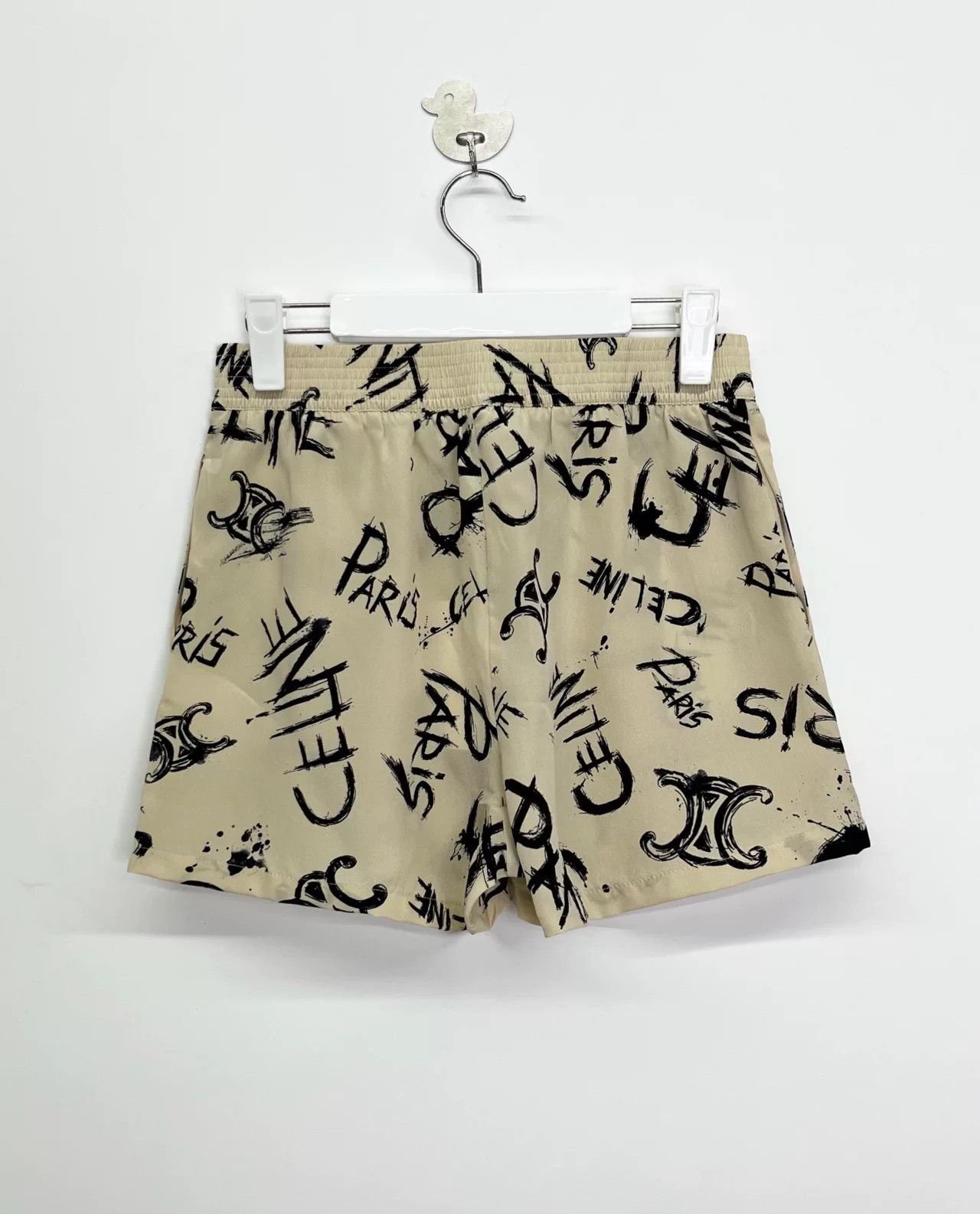 Celine Celine Graffiti Triomphe Logo Silk Shorts Size 36" / US 14 / IT 50 - 1 Thumbnail