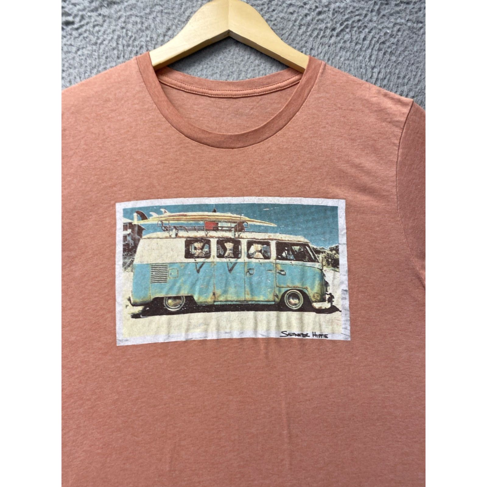 Vintage VINTAGE Saltwater Hippie Women Peach Short Sleeve T-Shirt Graphic Crew Neck Cotton Blend Size M Casual Women's Size M / US 6-8 / IT 42-44 - 2 Thumbnail