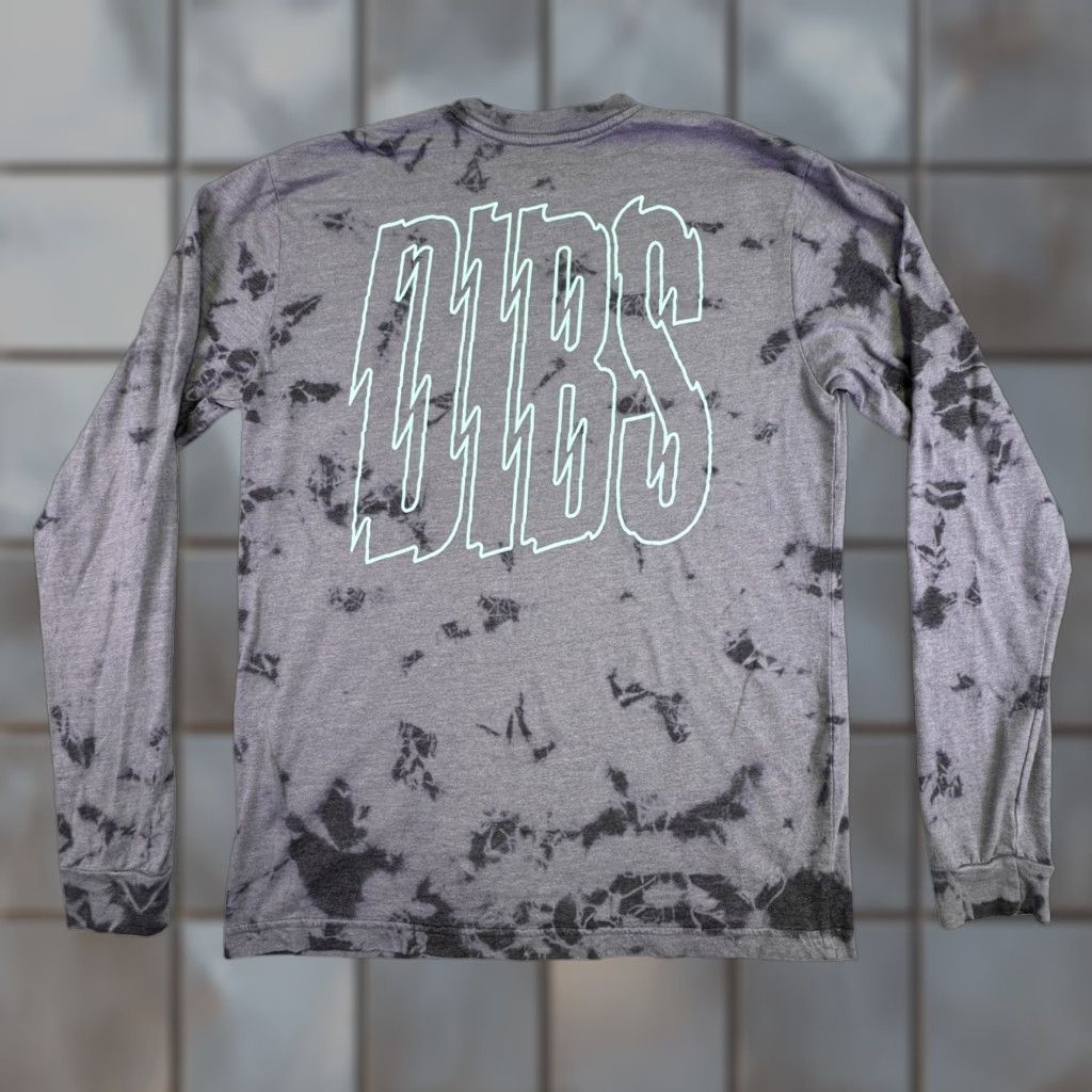 Vintage Dibs Shirt Men's M Long Sleeve Tie Dye T-Shirt Grey Black Made in USA Size US M / EU 48-50 / 2 - 1 Thumbnail