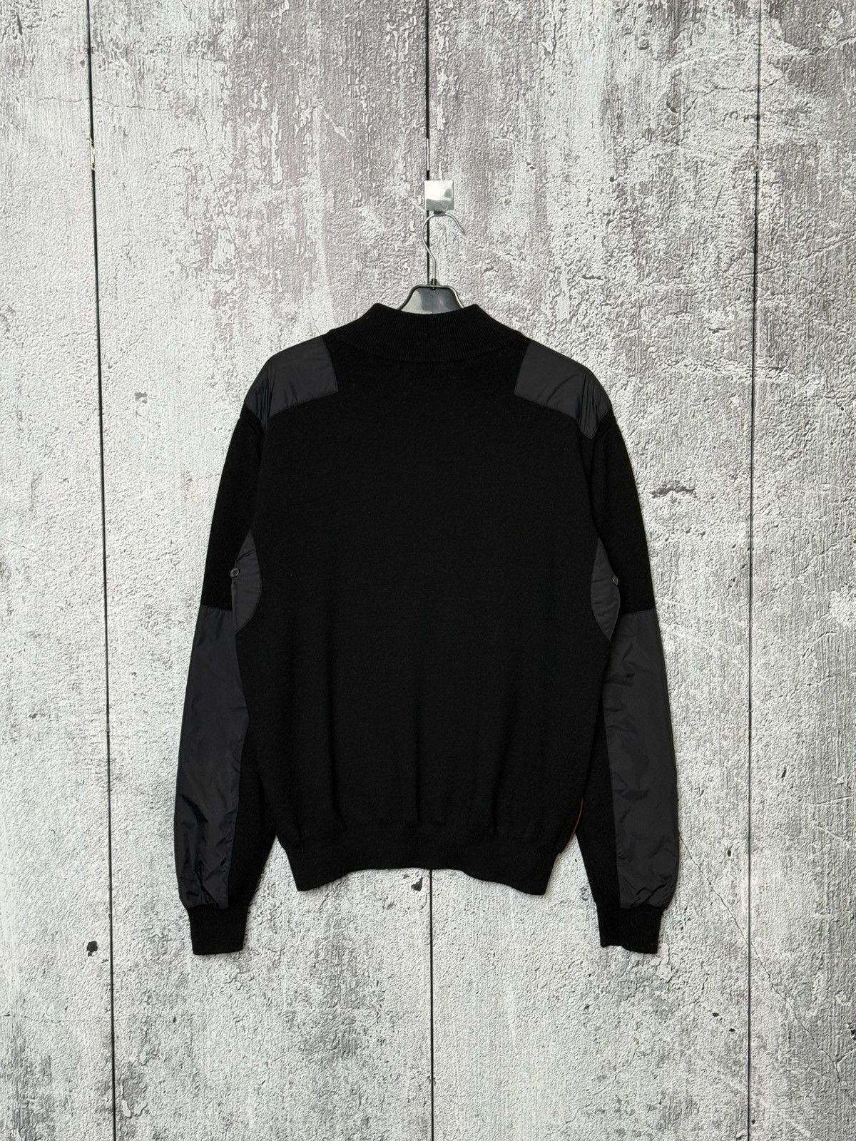 Prada Vintage Prada Sport Black Wool & Nylon Sweater Zip Pullover Size US L / EU 52-54 / 3 - 14 Thumbnail