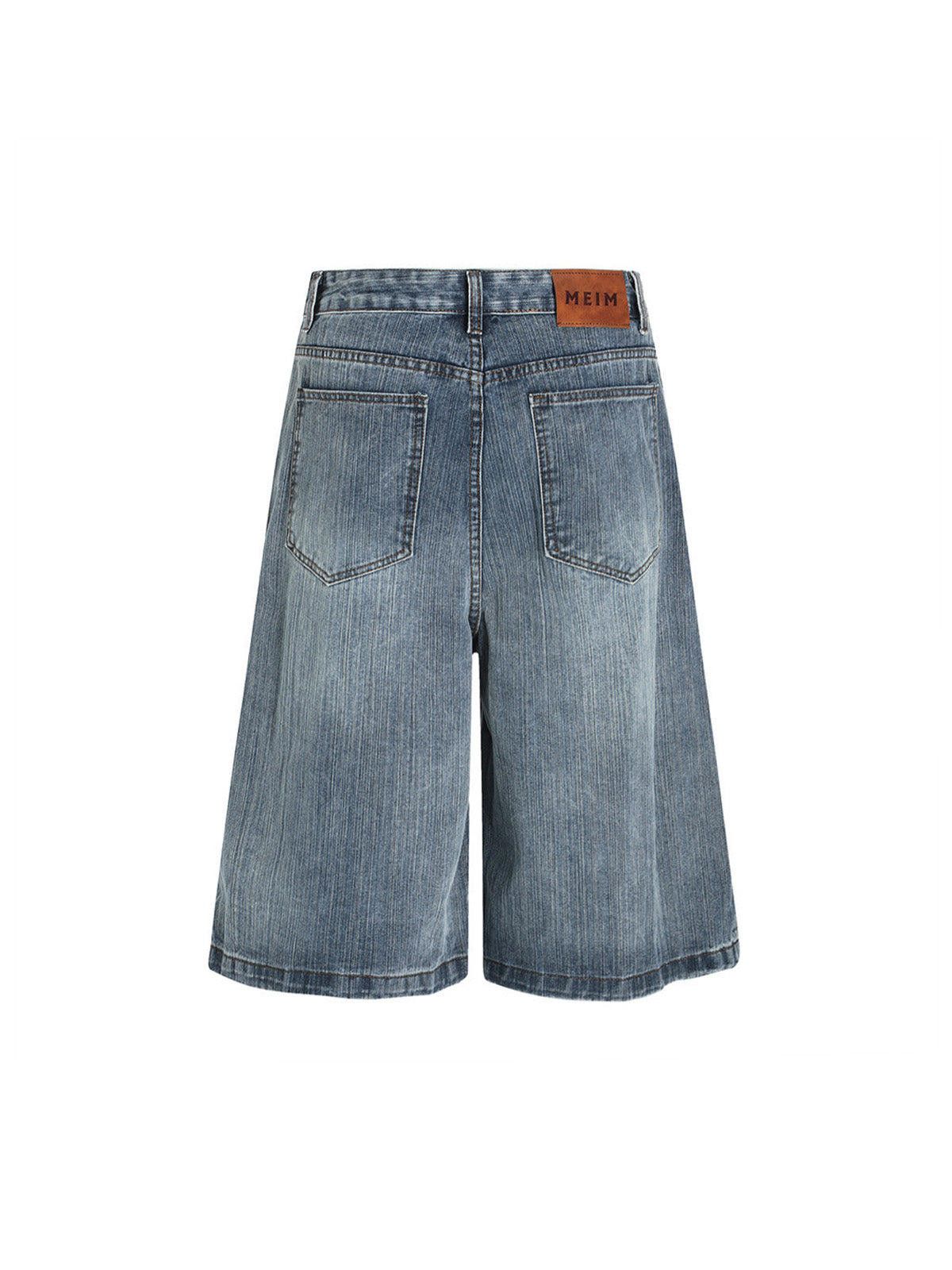 Japanese Brand Washed Distressed Deconstructed Riveted Jorts Size ONE SIZE - 3 Thumbnail