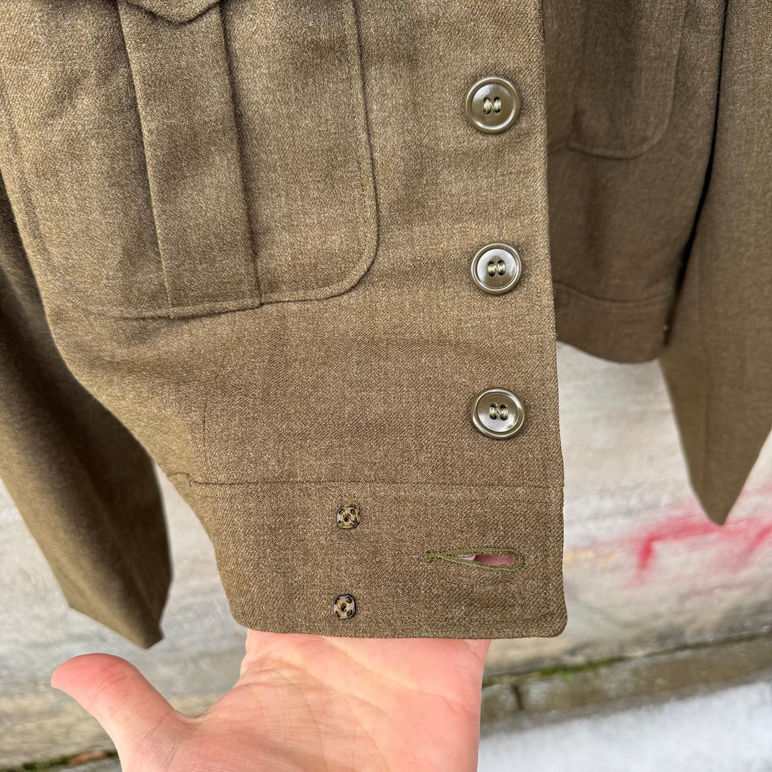 Vintage 50's US Military Brown Wool Officer Jacket Size US S / EU 44-46 / 1 - 6 Thumbnail