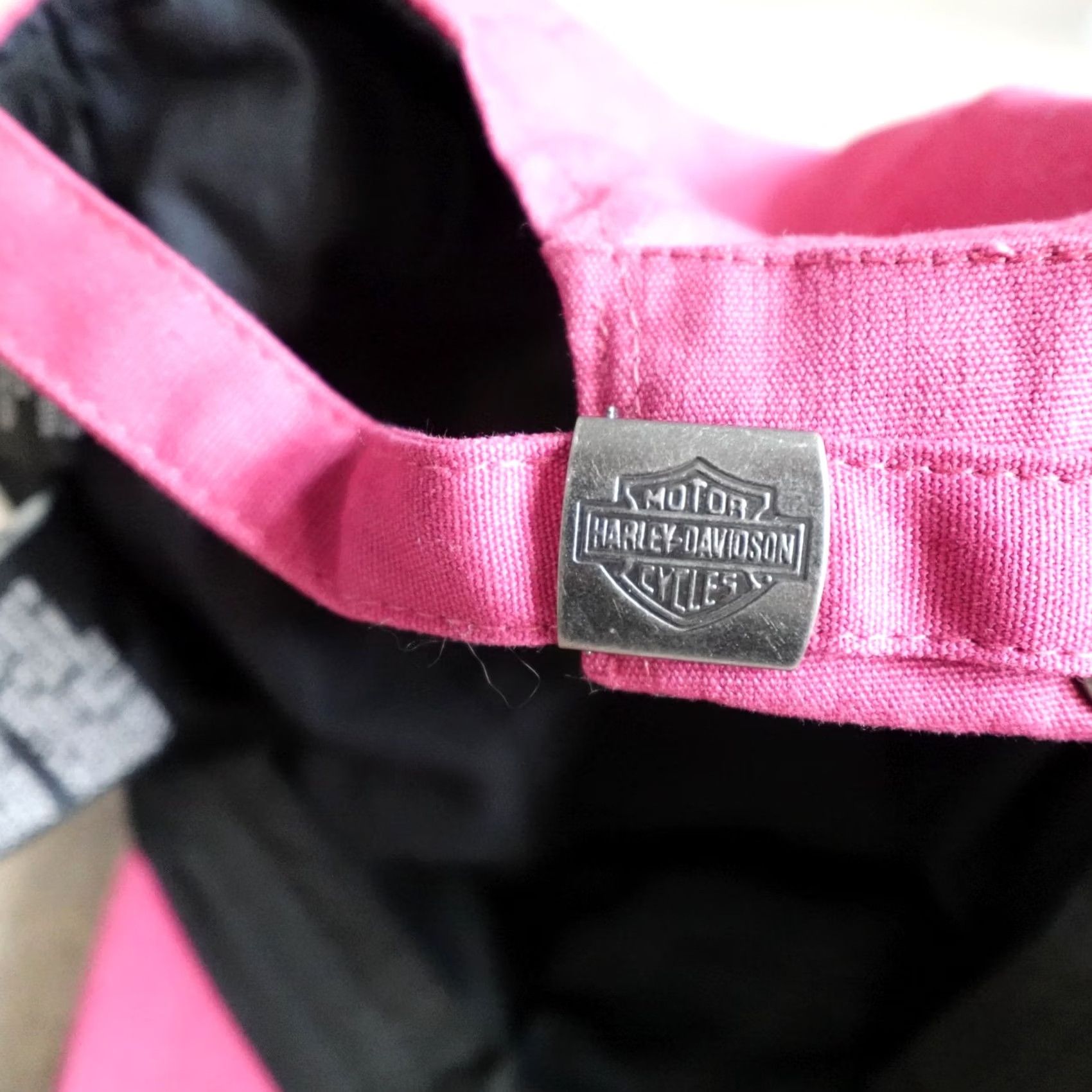 Harley Davidson Harley-Davidson Hat Strapback Pink Cotton Official Patrol Cap Womens Cap Casual One Size Pink Embroidered Adjustable Sport Army Cap Women Size ONE SIZE - 6 Thumbnail