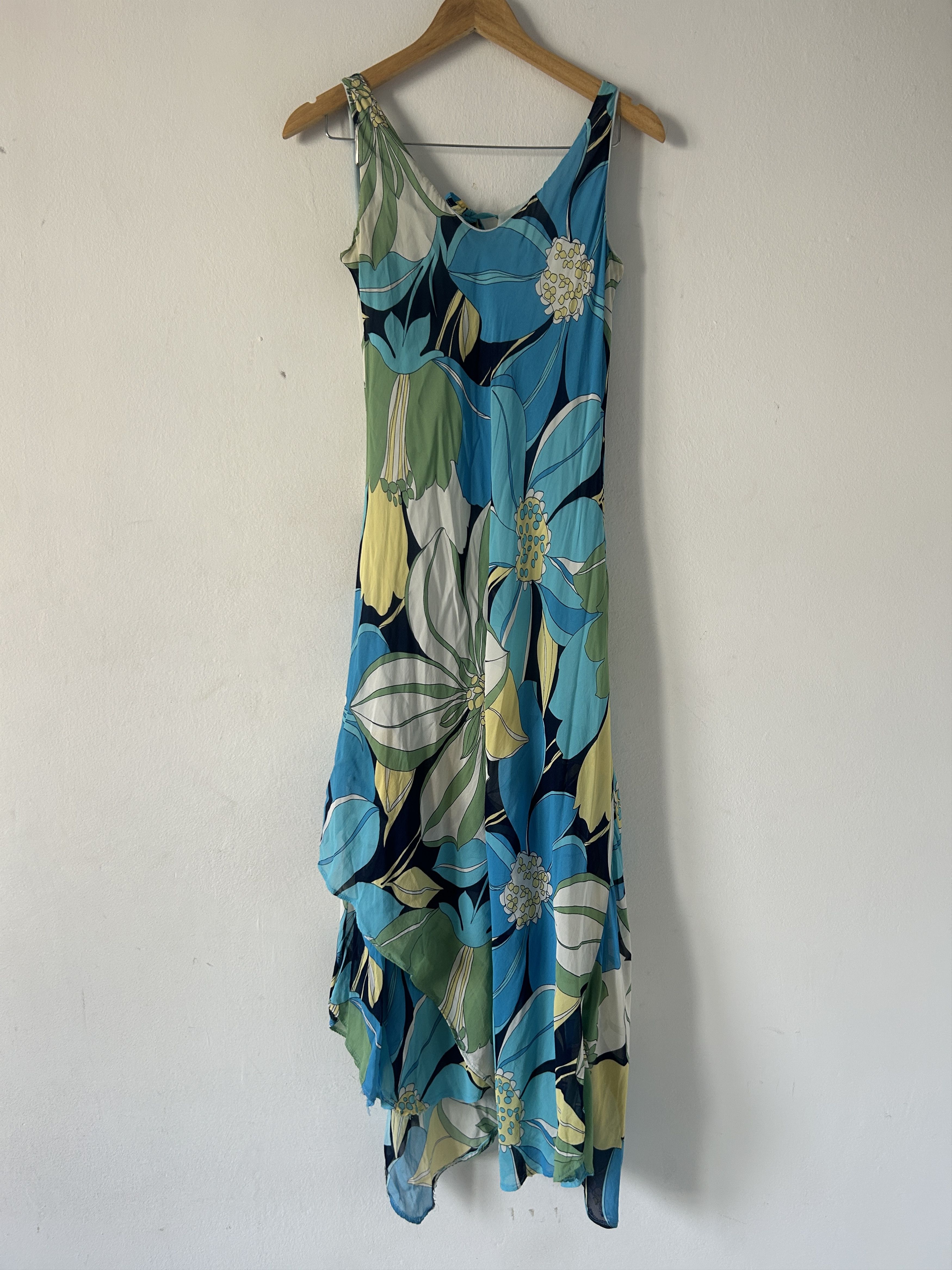 Vintage Y2k bias cut flower power asymmetrical maxi dress Size L / US 10 / IT 46 - 7 Thumbnail