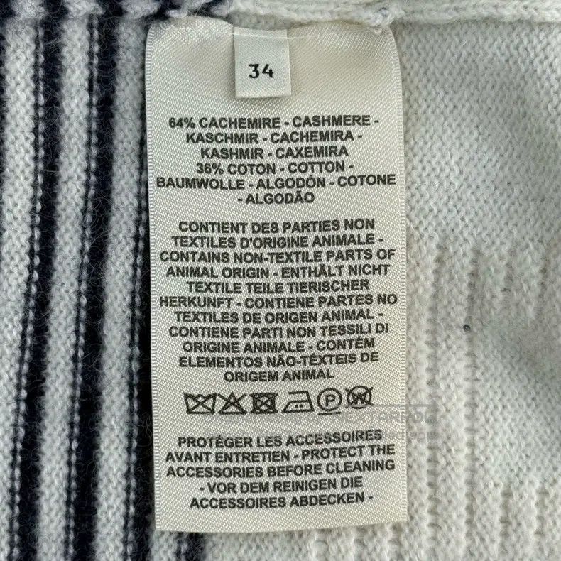 Hermes Hermes Striped Pig Nose 3D Logo Cashmere Long Cardigan Size XXS / US 00 / IT 34 - 6 Thumbnail