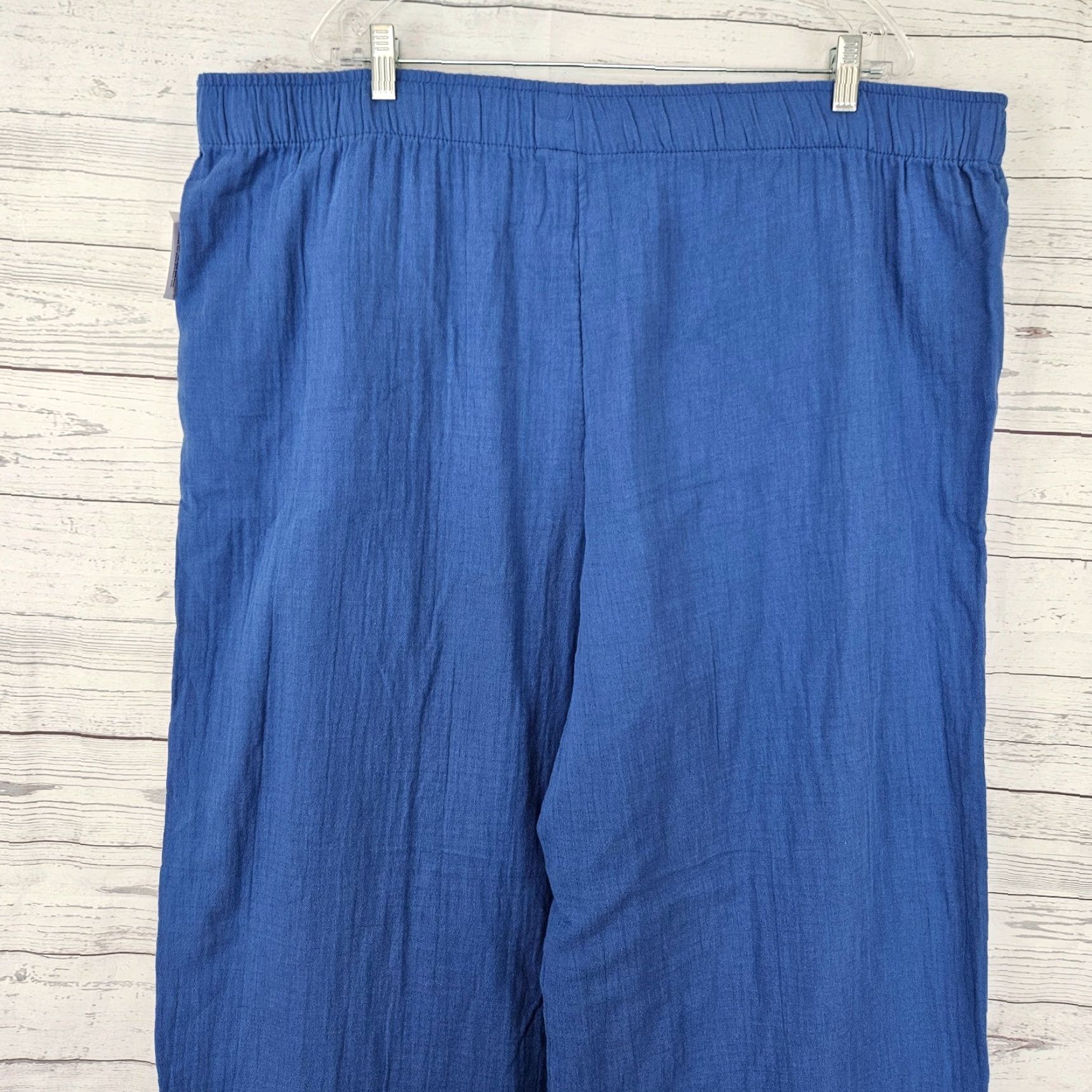 Old Navy Old Navy Womens Wide Leg Gauze Pants Pull On Sz 2XL Tall Blue Cotton Shirt? Size 40" / US 18 - 4 Thumbnail