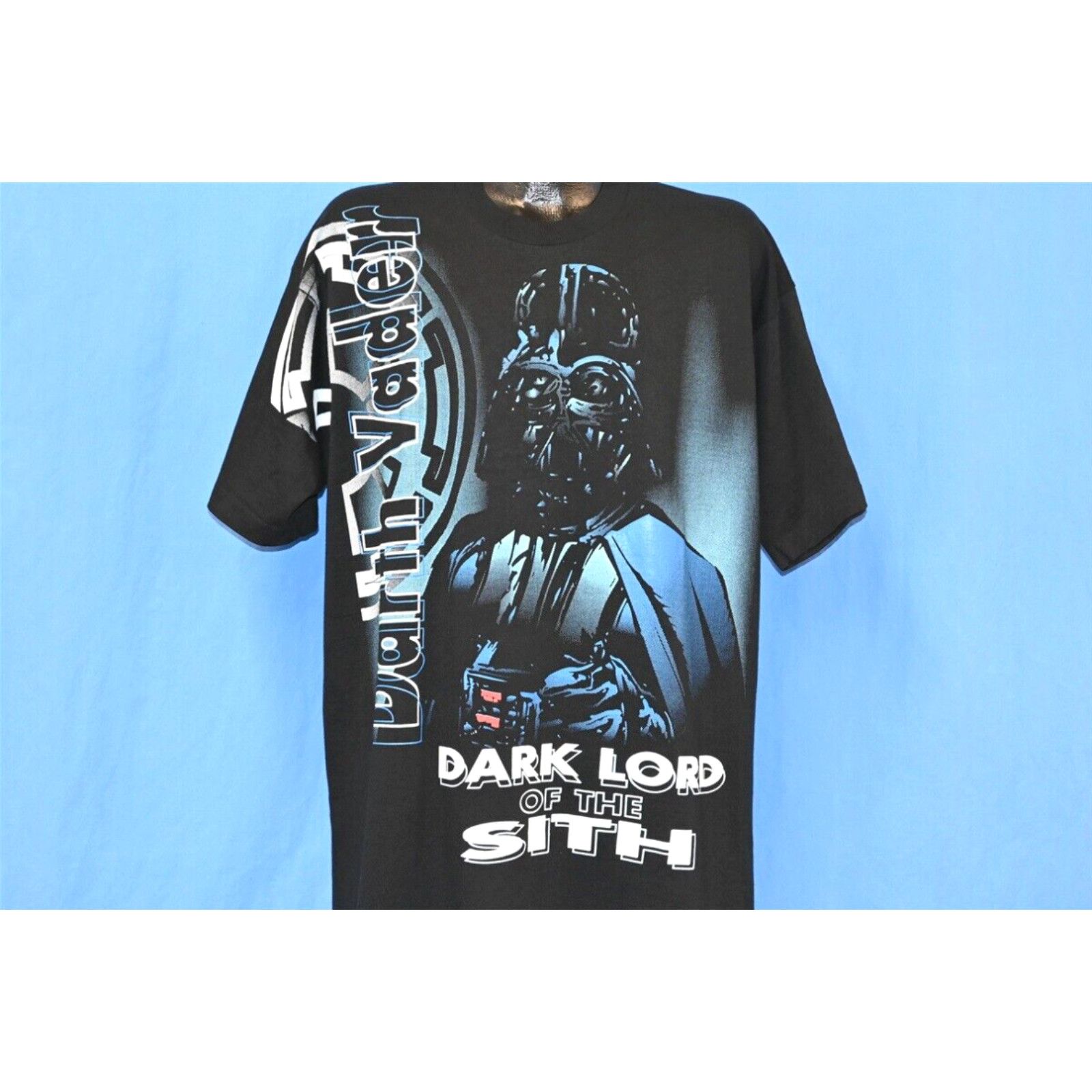 Image of VTG 90's Star Wars Darth Vader Dark Lord Sith Big Print Sci Fi Black T-Shirt XL in White, Men's