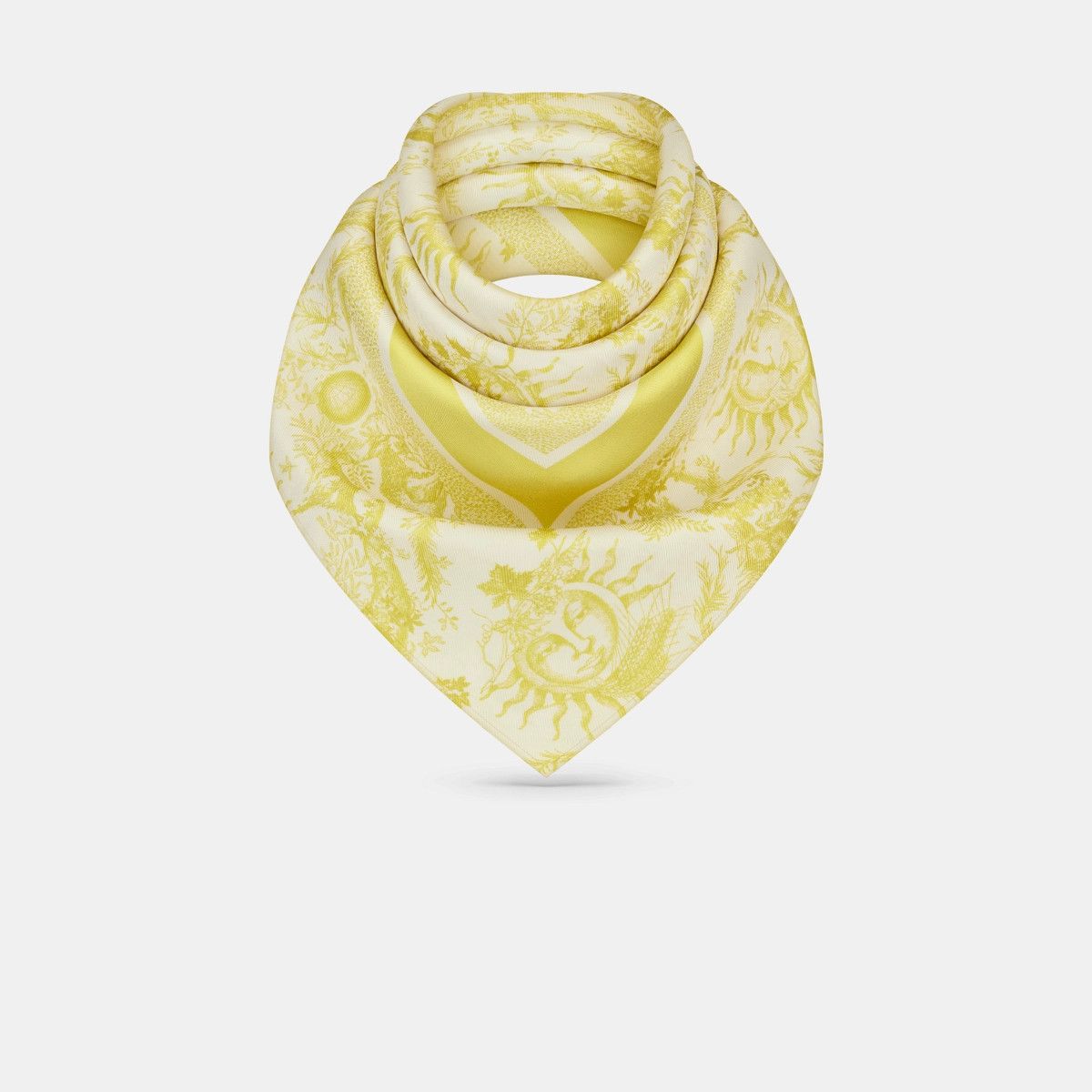 Dior o1bcso1str0226 Size:OS/ 70 Square Scarf in White/Yellow Size ONE SIZE - 3 Thumbnail