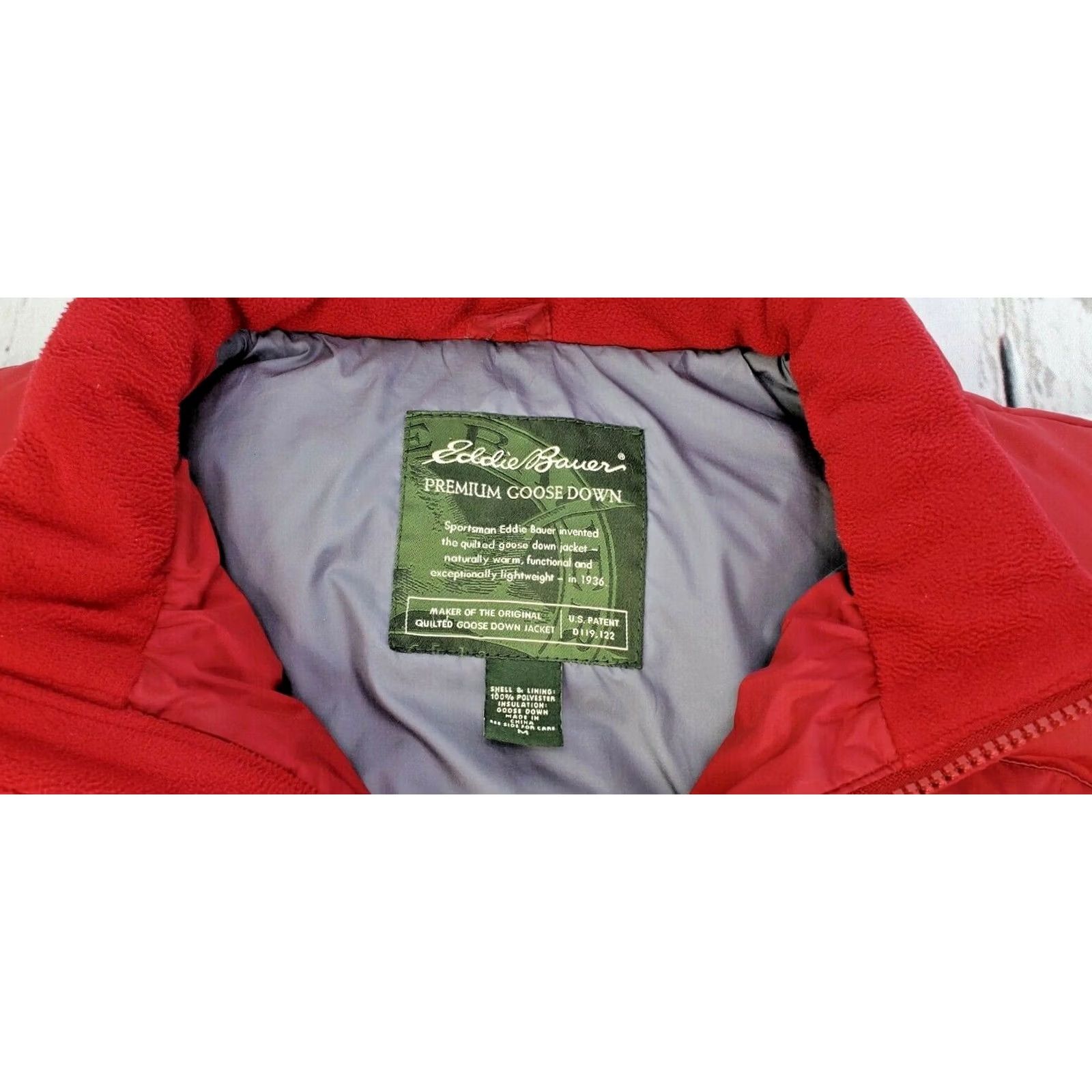 Eddie Bauer Eddie Bauer Goose Down Vest Men M Burgundy Full Zip Puffer Outdoor Zip Pockets Size M / US 6-8 / IT 42-44 - 3 Thumbnail