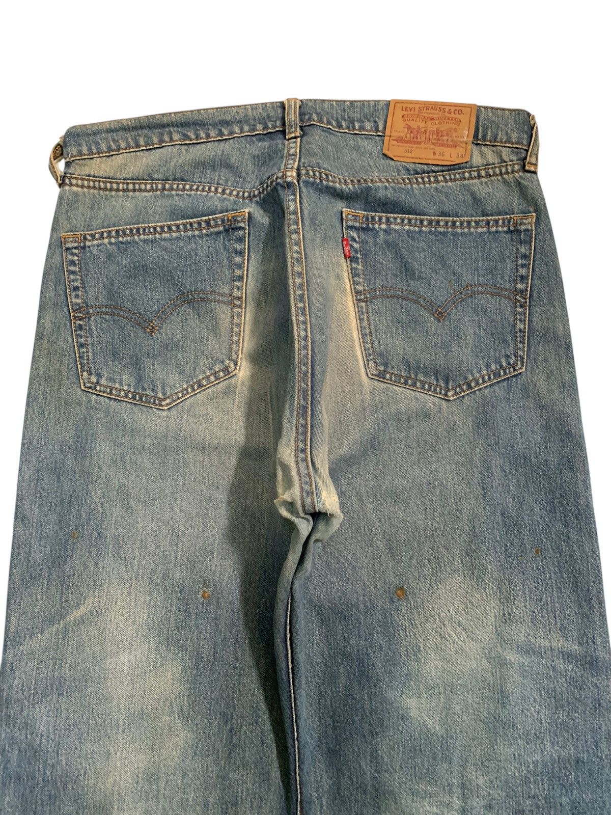Levi's VINTAGE LEVIS 512 FADED & RUSTY DISTRESSED DENIM Size US 35 - 7 Thumbnail