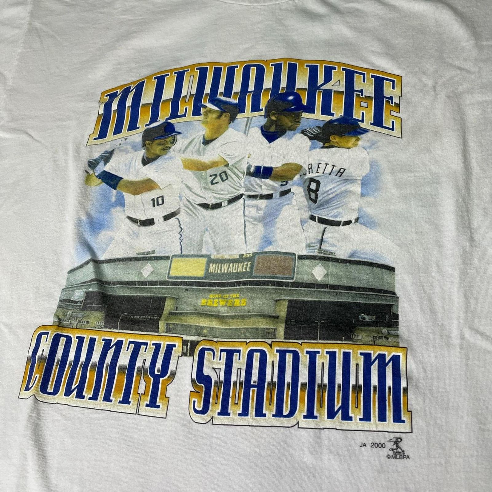 MLB × Vintage Y2K 2000 MLB Milwaukee Brewers County Stadium Baseball Tee Size US XXL / EU 58 / 5 - 3 Thumbnail