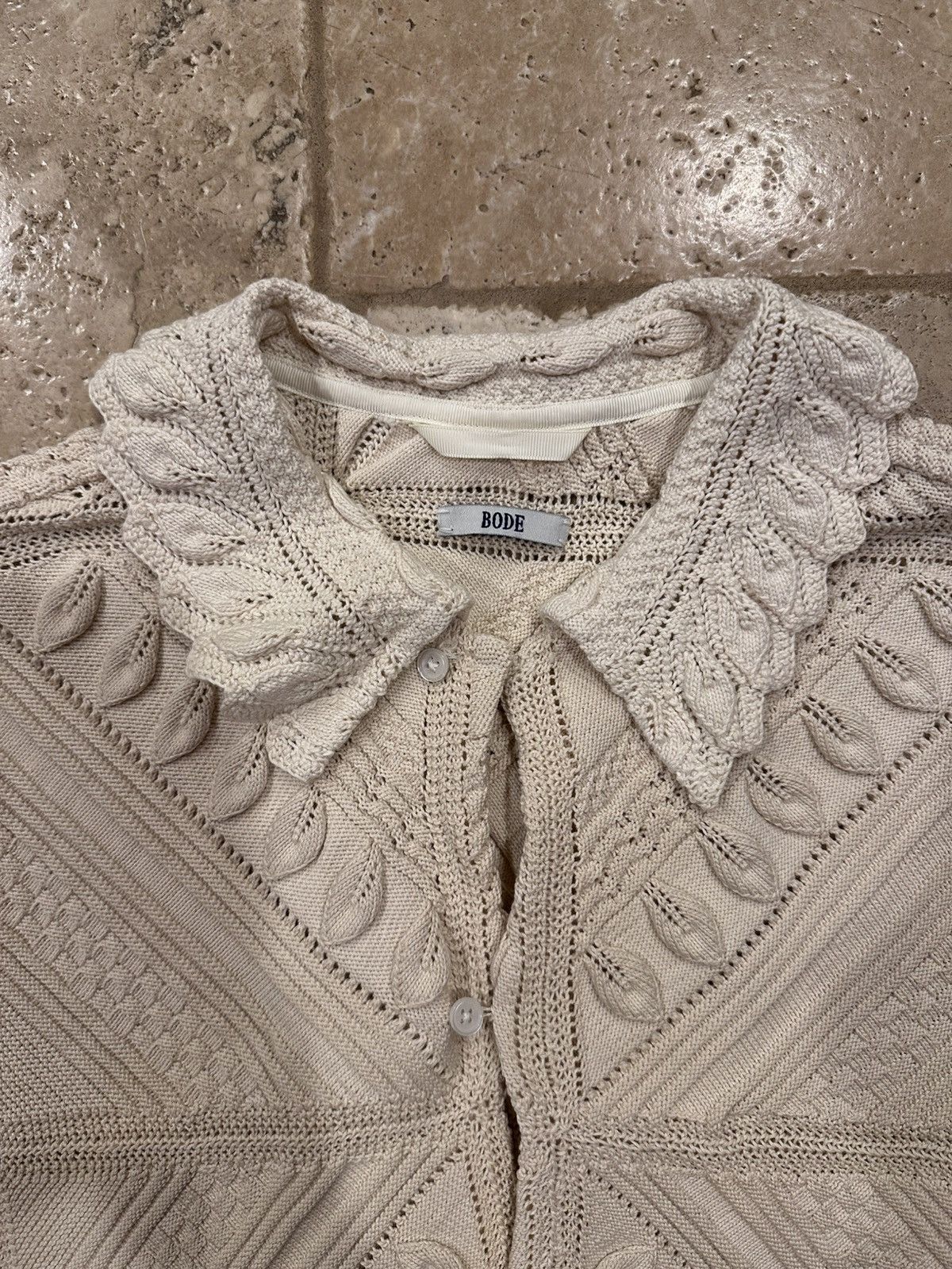 Bode Bode Crochet Frill Collar Overshirt Knit Sweater Jacket Size US XL / EU 56 / 4 - 7 Thumbnail
