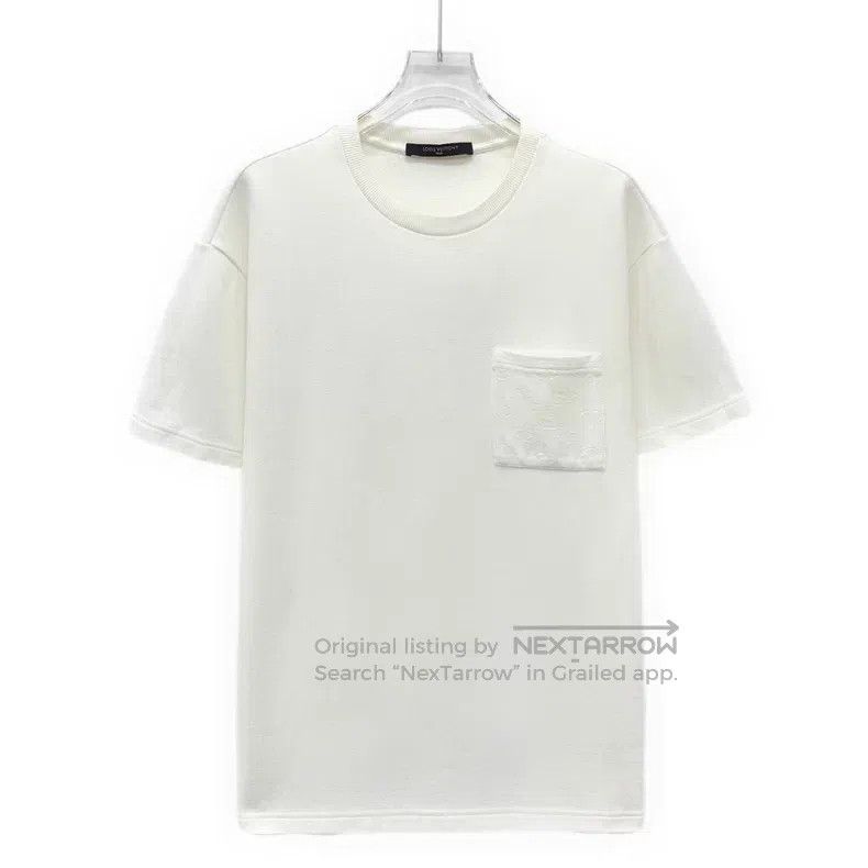 Louis Vuitton Louis Vuitton 24 white pocket logo dark cotton crew neck s Size US M / EU 48-50 / 2 - 1 Thumbnail
