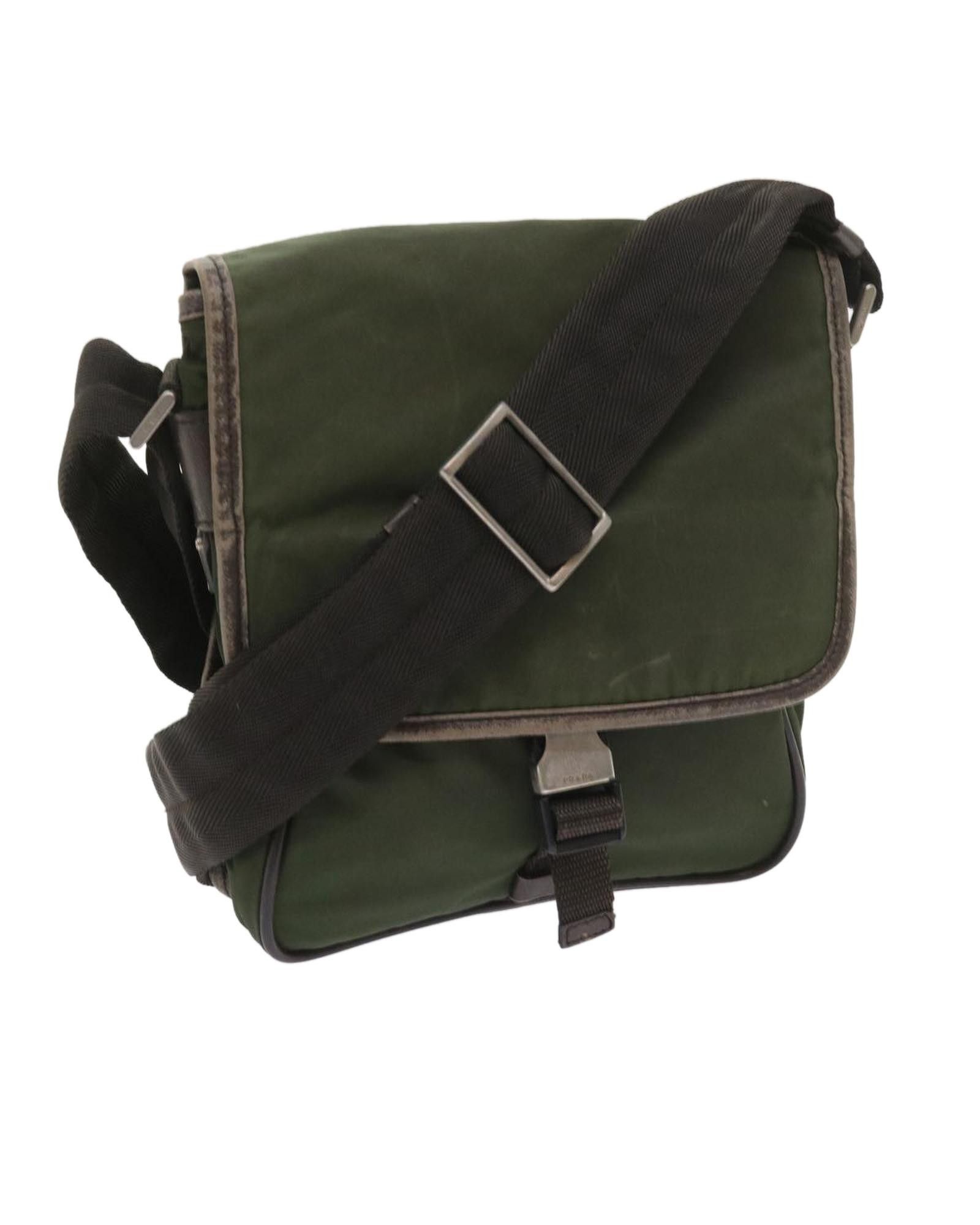 image of Prada Khaki Synthetic Shoulder Bag, Women's