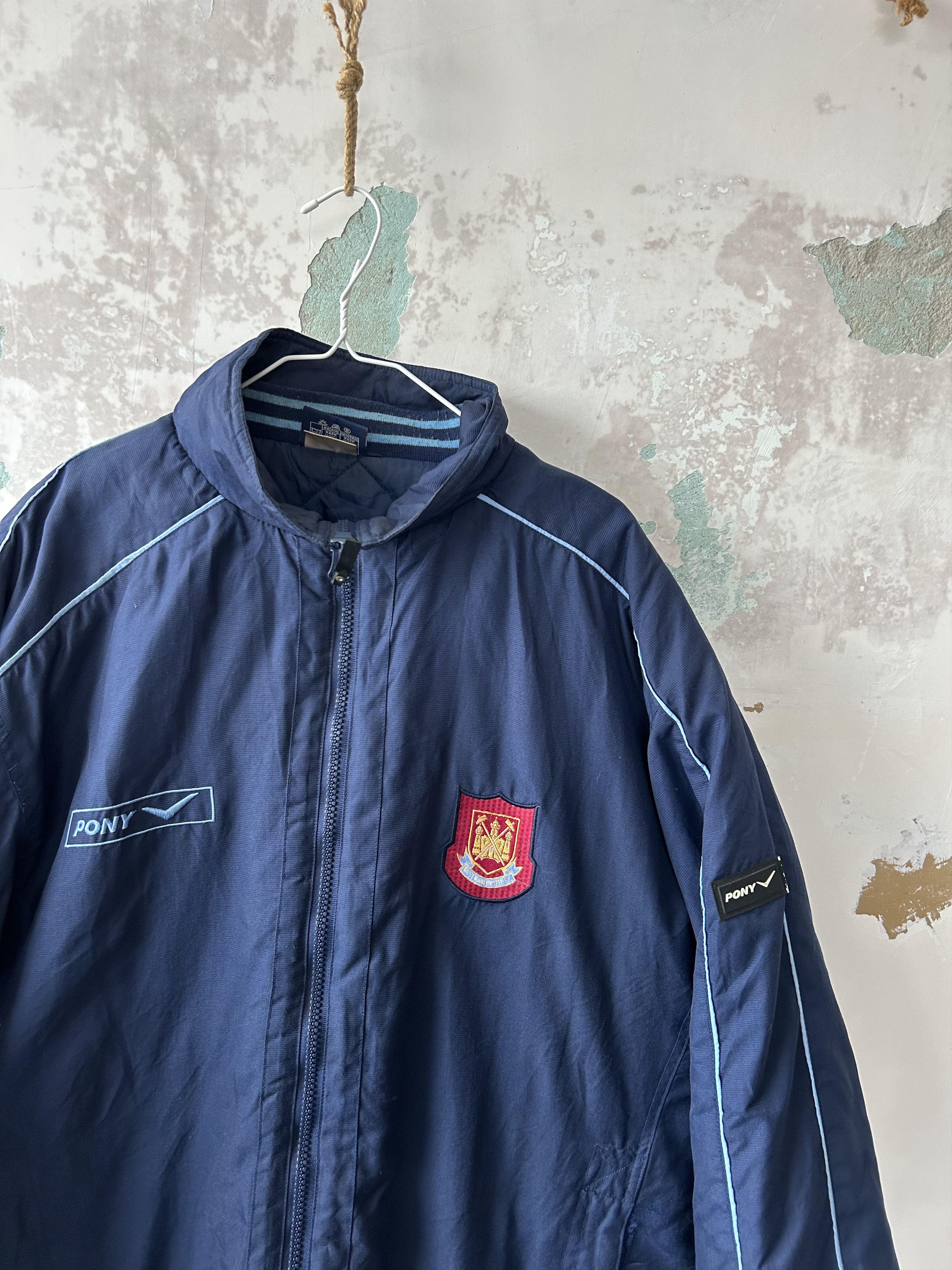 PONY Vintage West Ham United Pony 90s Soccer jacket Size US L / EU 52-54 / 3 - 3 Thumbnail