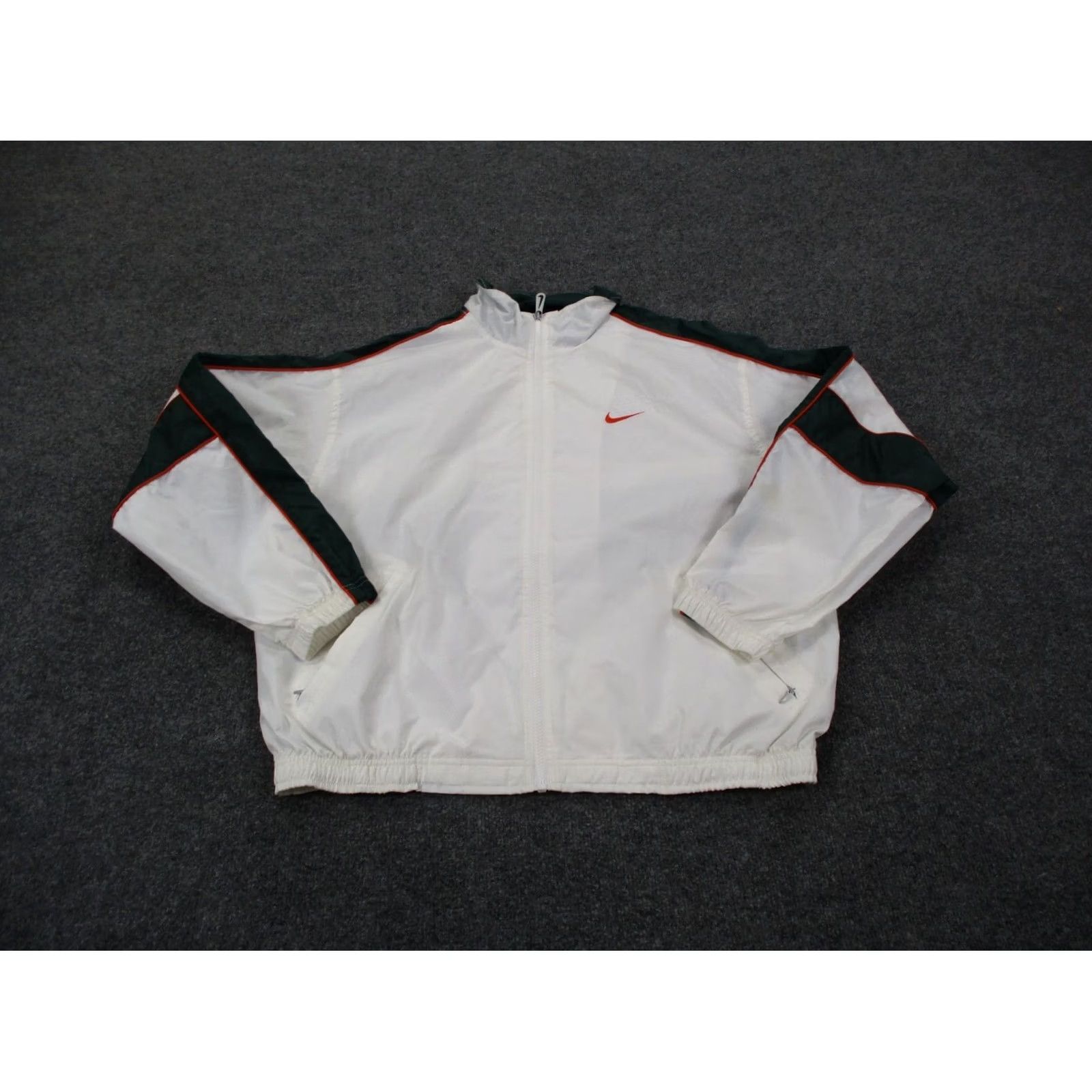Nike VINTAGE Nike Jacket Mens L White Green Nylon Retro Sport Active Y2K Track Run Size US L / EU 52-54 / 3 - 2 Thumbnail