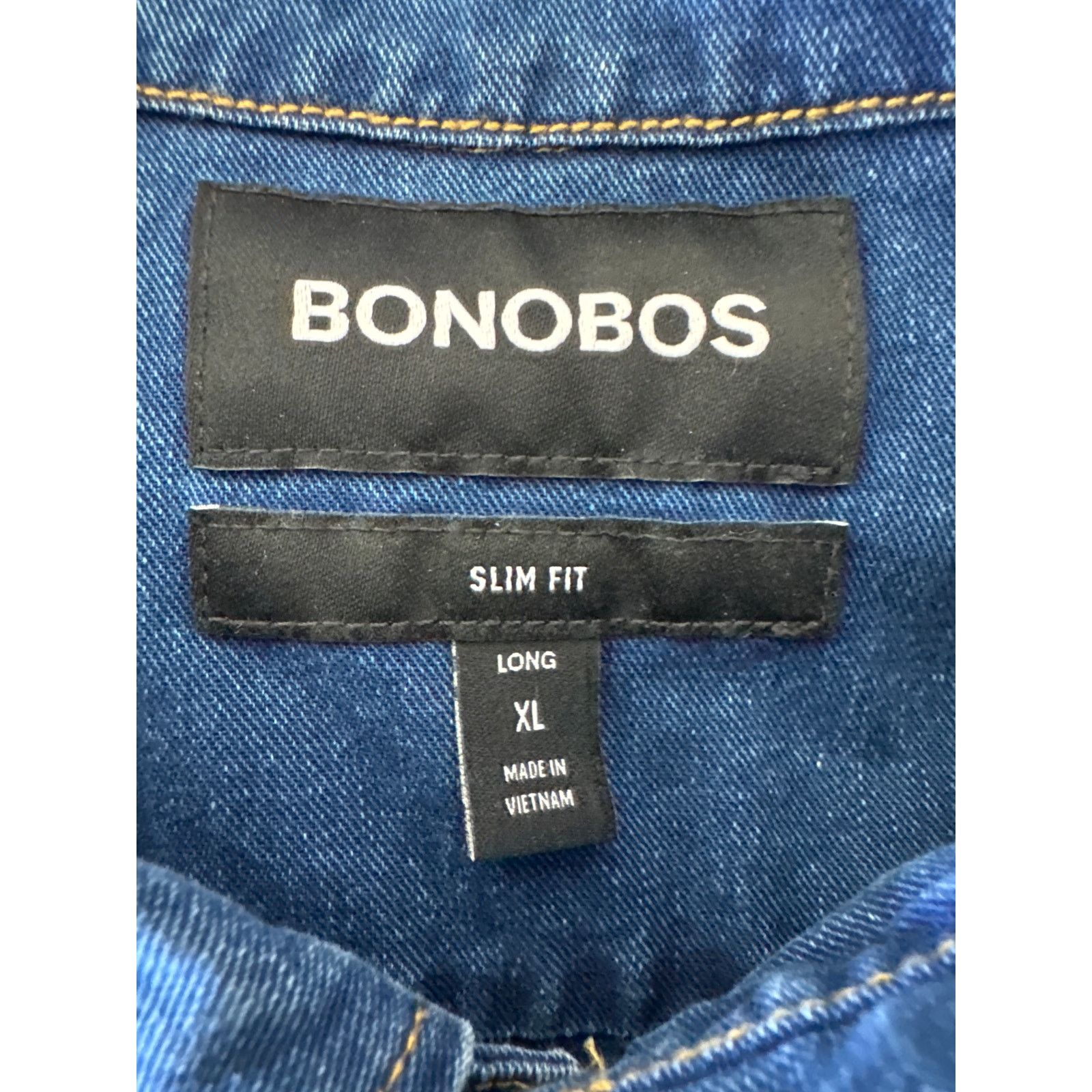 Bonobos BONOBOS 100% Cotton Slim Fit XL Long Denim Button Up Shirt Size US XL / EU 56 / 4 - 7 Thumbnail