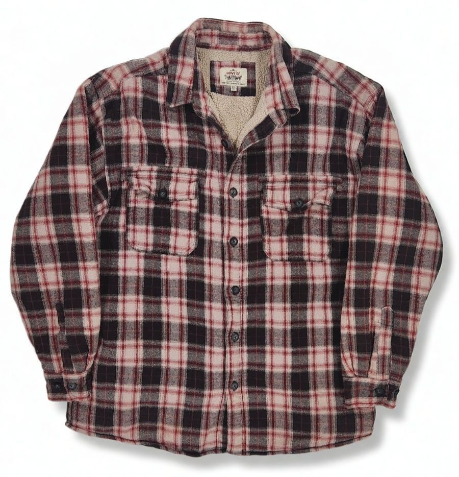 Levi's Levi's Sherpa Lined Plaid Flannel Shirt Jacket XL Workwear Size US XL / EU 56 / 4 - 1 Thumbnail