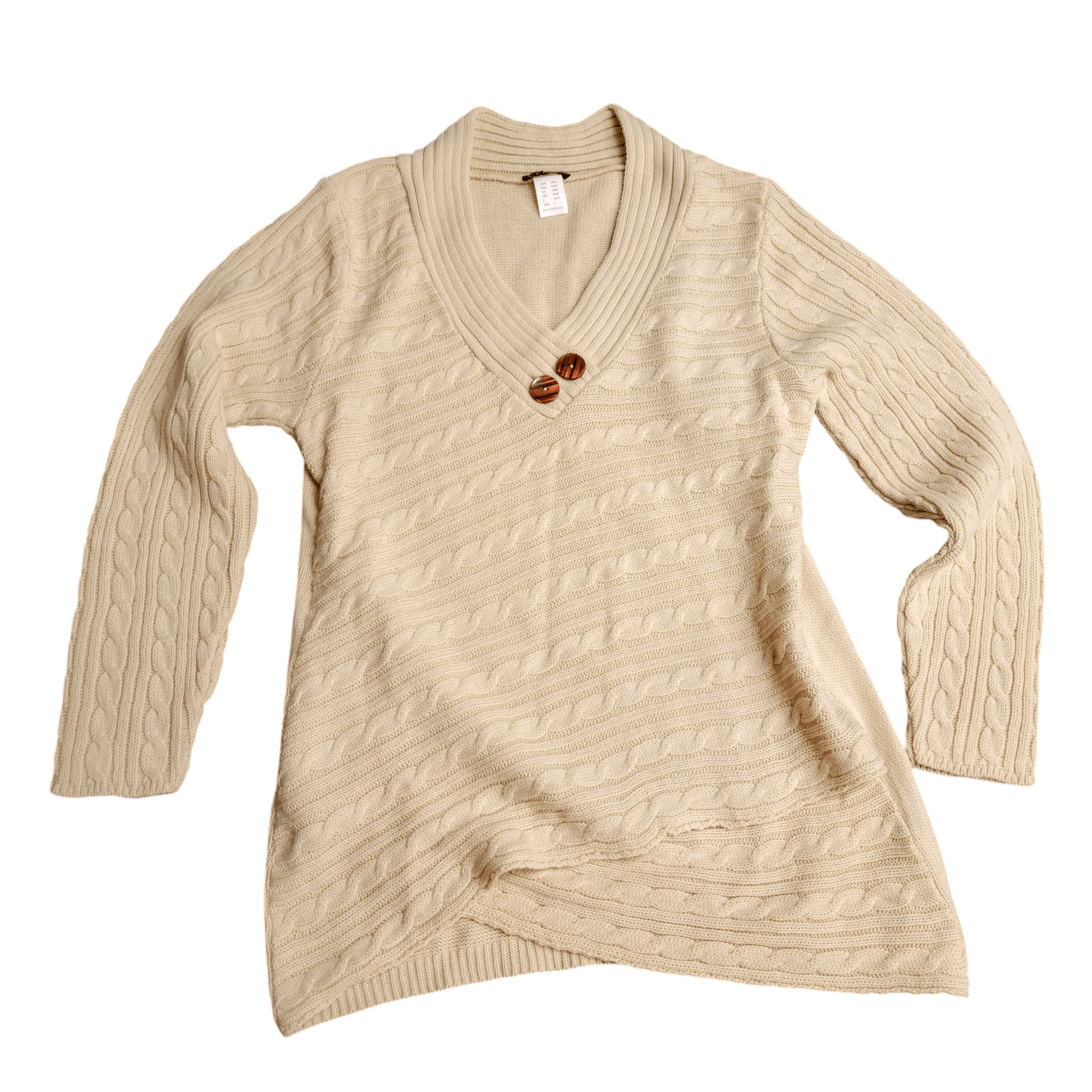 Venus Venus Neutral Tan Sexy Cable Knit Sweater NEW Size L / US 10 / IT 46 - 9 Thumbnail