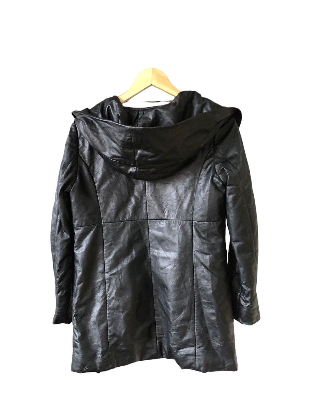 Balmain 🏴 Vintage Balmain Paris Soft Leather Long Jacket Wt Hoodie Size S / US 4 / IT 40 - 2 Thumbnail
