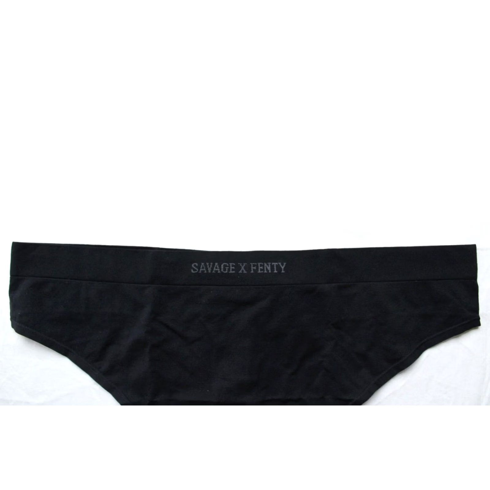 Vintage Savage X Fenty Women's High-Waist Thong Panty BL1 Black Caviar US: 18-20 NWT Size 40" / US 18 - 2 Thumbnail