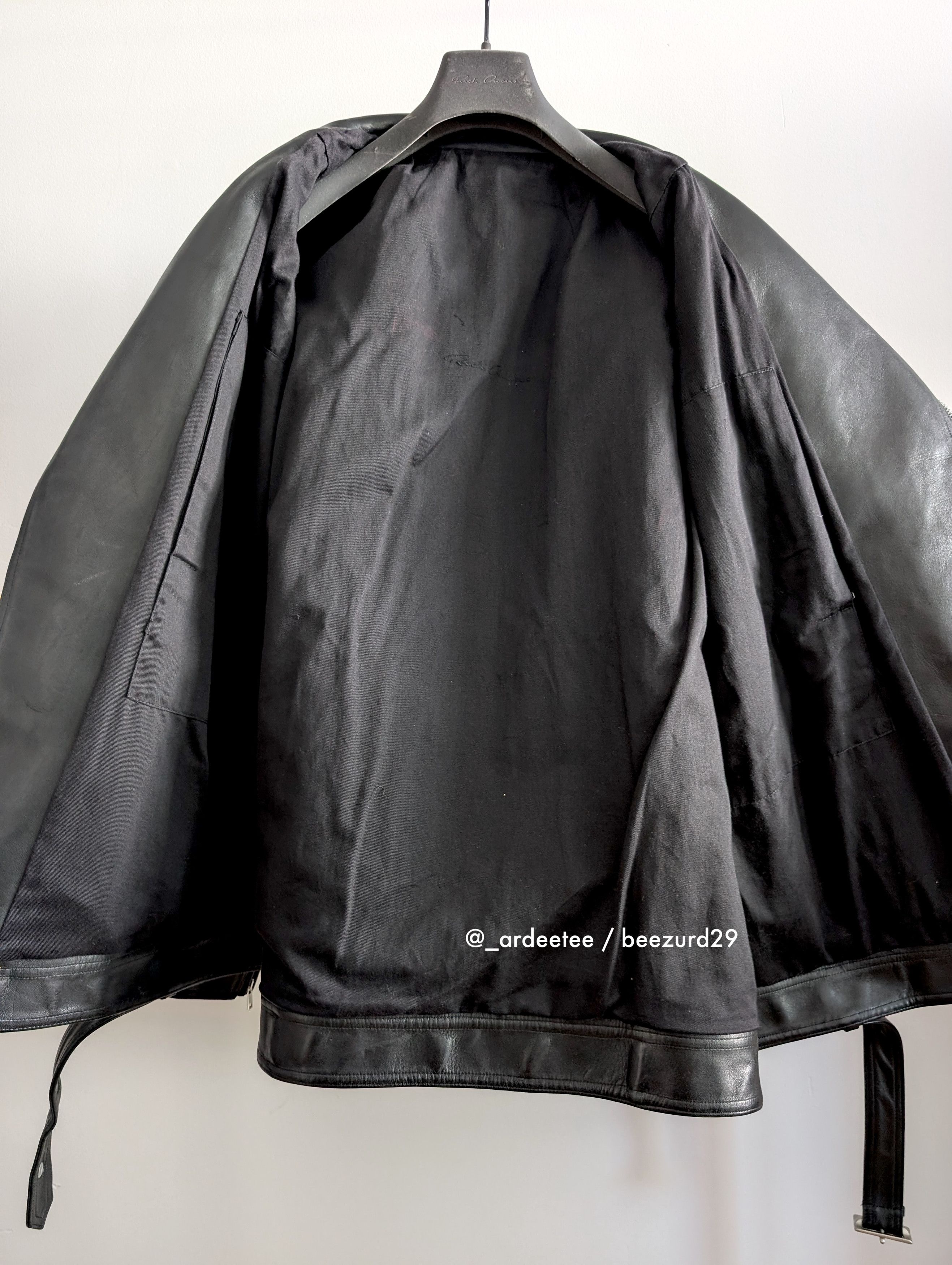 Rick Owens 💥SAMPLE HEAVY LEATHER JUMBO LUKE STOOGES JACKET Size US M / EU 48-50 / 2 - 11 Thumbnail